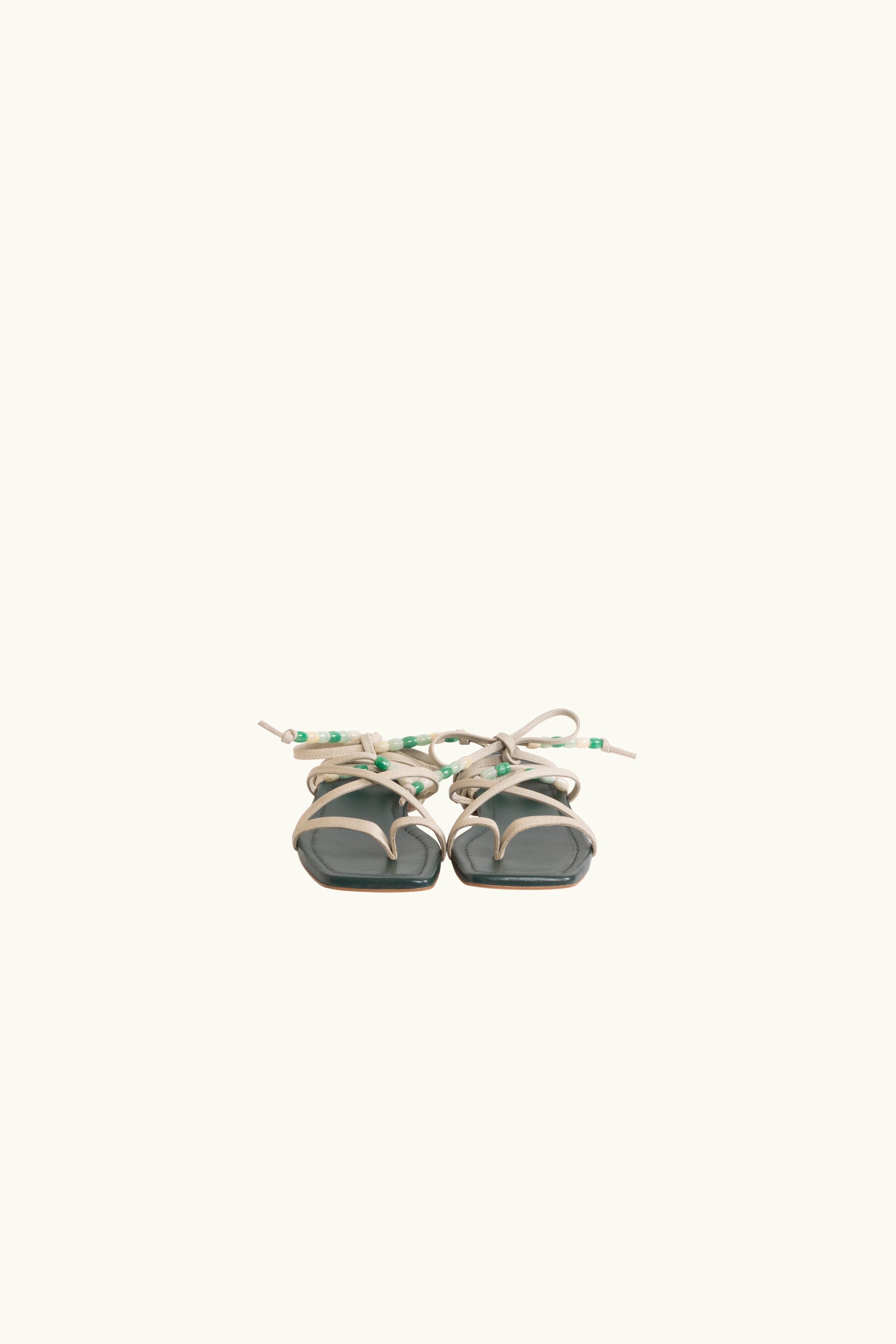 Alchemy Beaded Leather Tie Sandal
