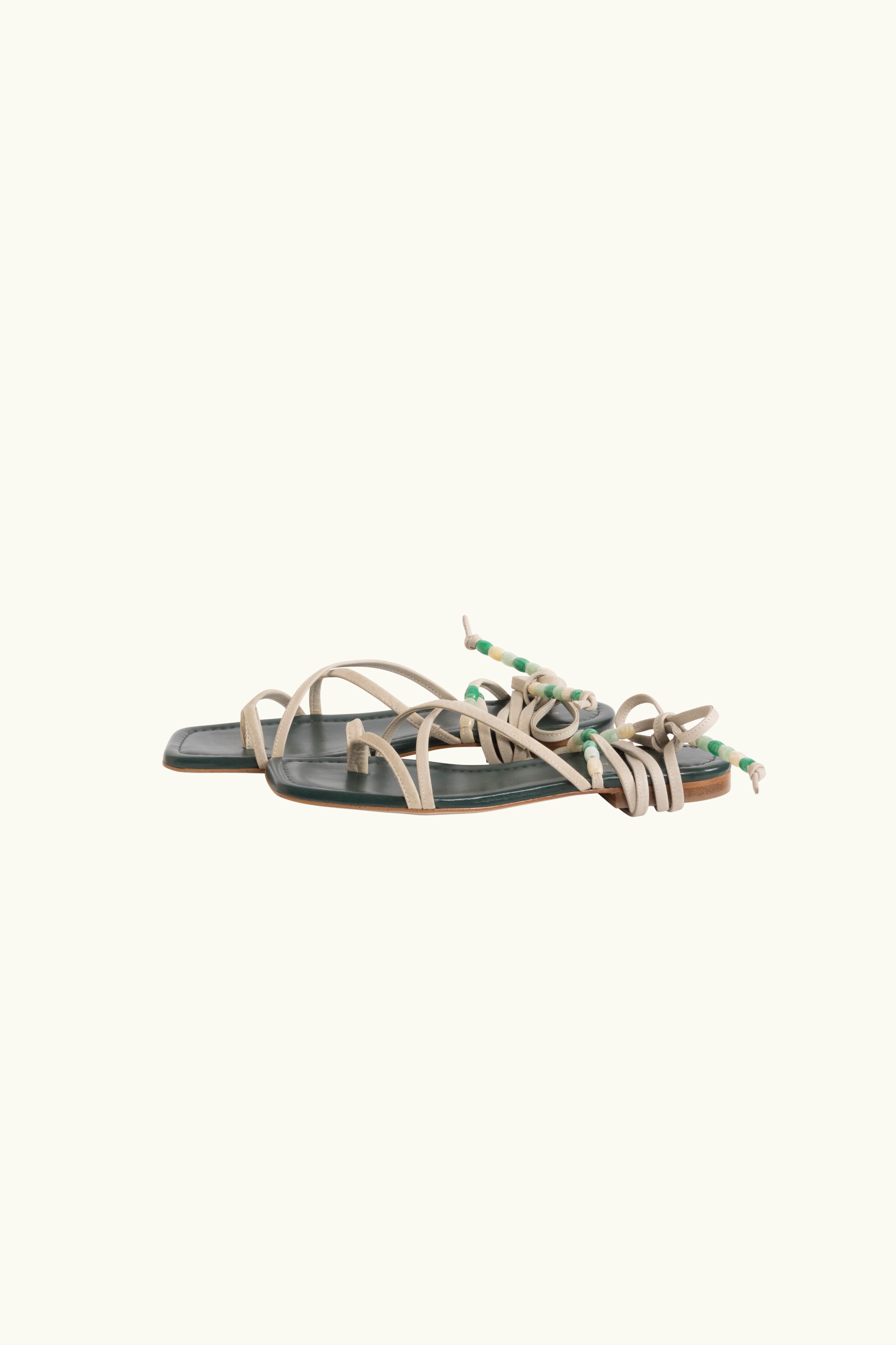 Alchemy Beaded Leather Tie Sandal