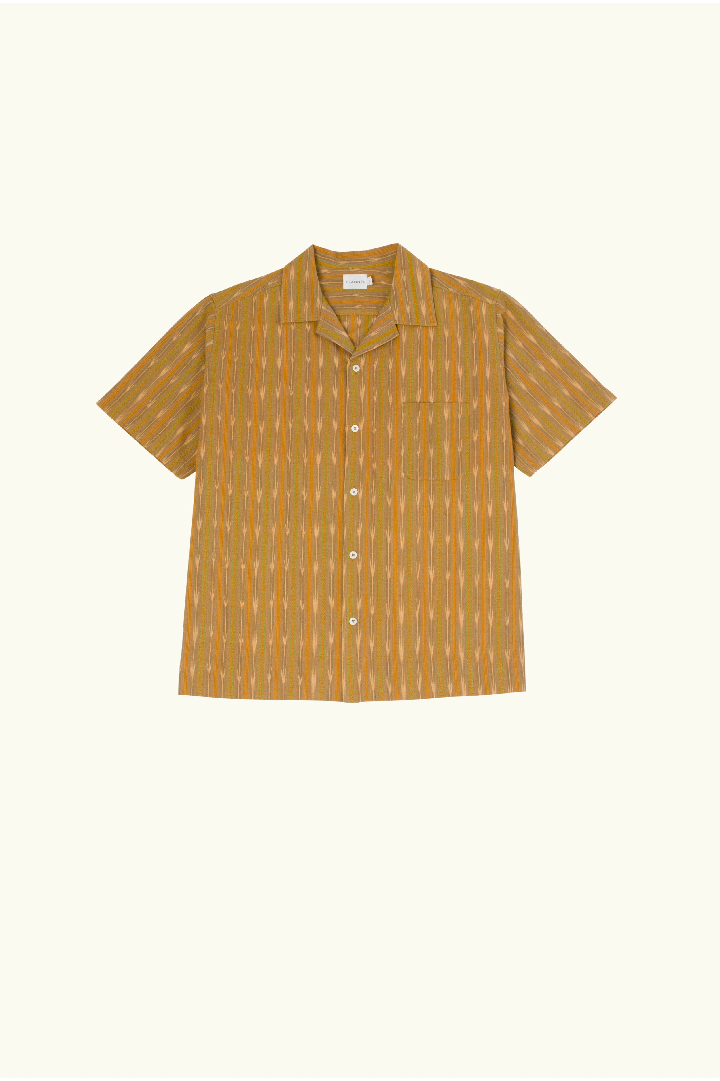 Alden Cotton Ikat Print Short Sleeve Shirt