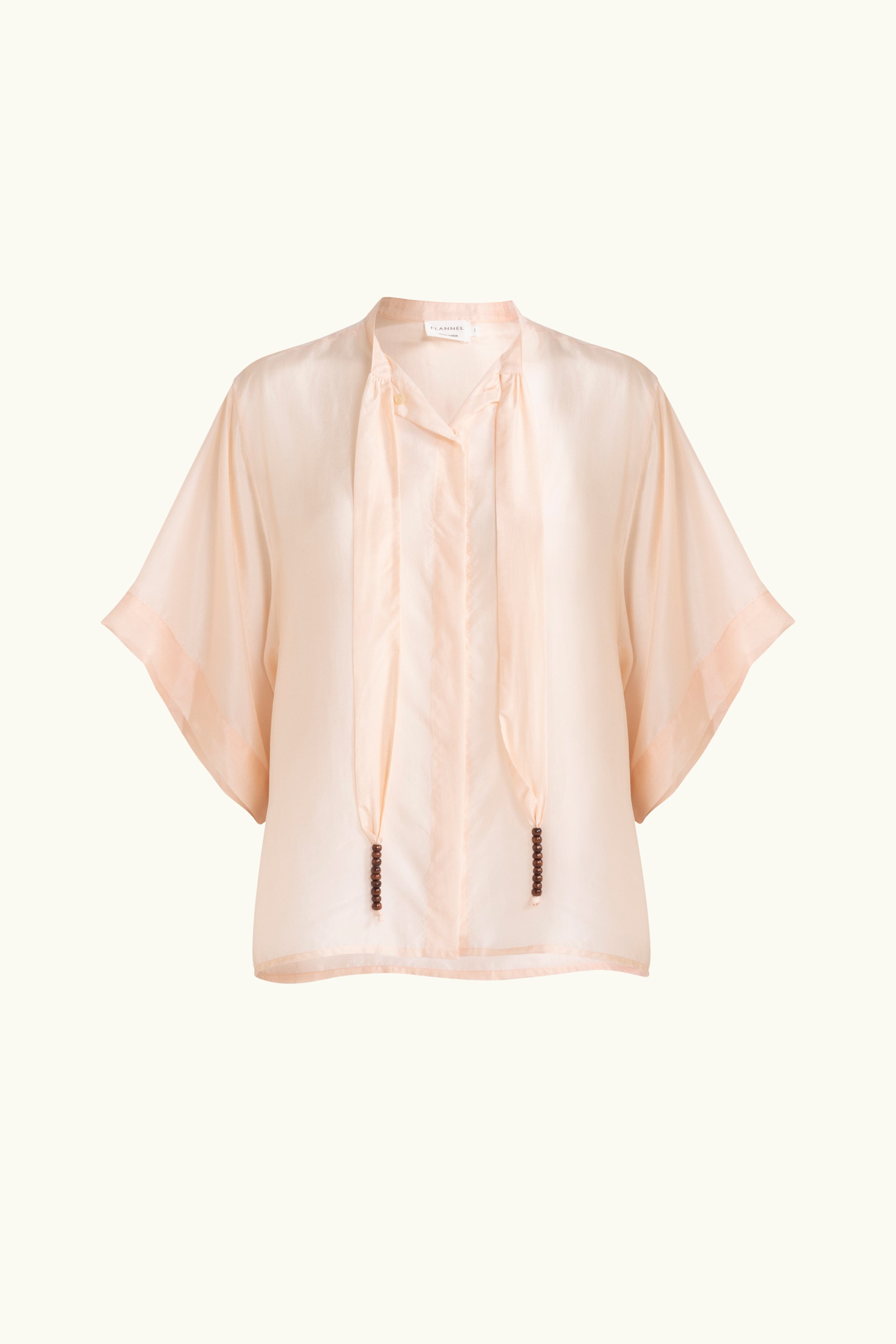 Amal Silk Habotai Short Sleeve Top