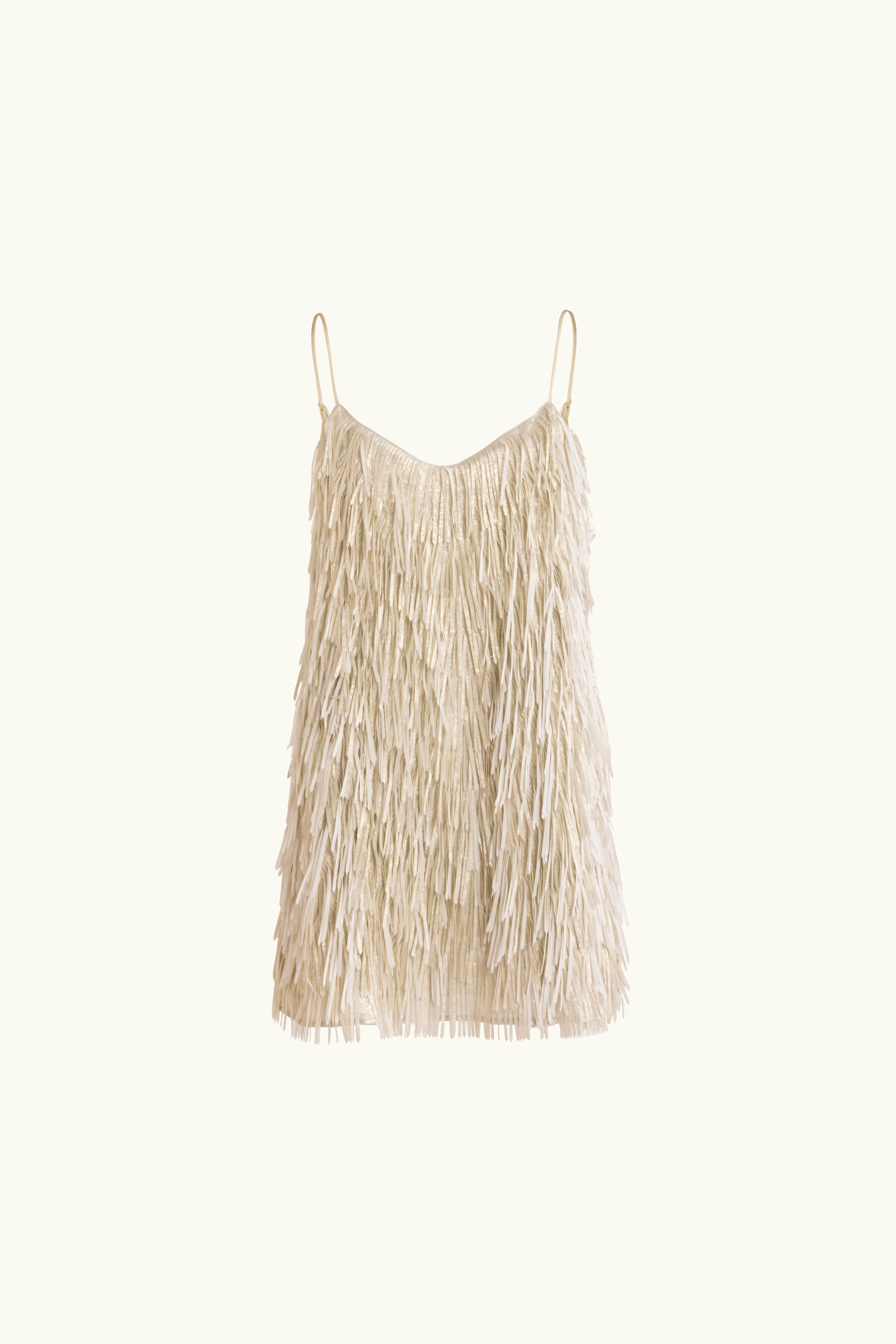 Anna Mae Metallic Tassel Short Dress