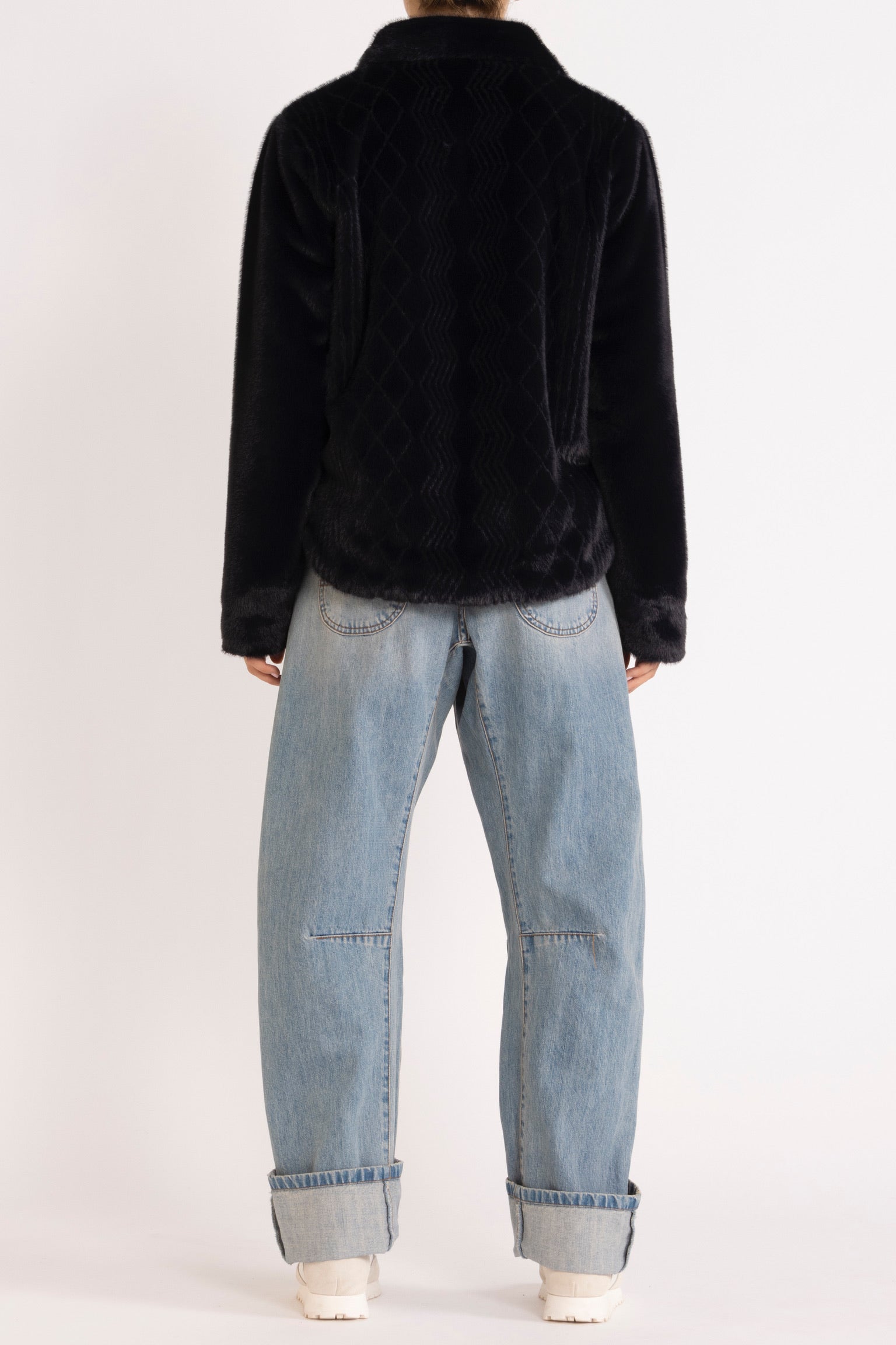 Lexi Laser-Cut Faux Fur Jacket