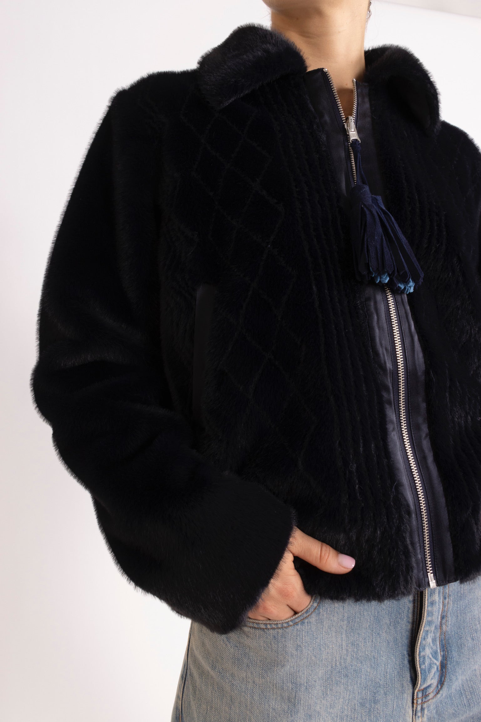 Lexi Laser-Cut Faux Fur Jacket