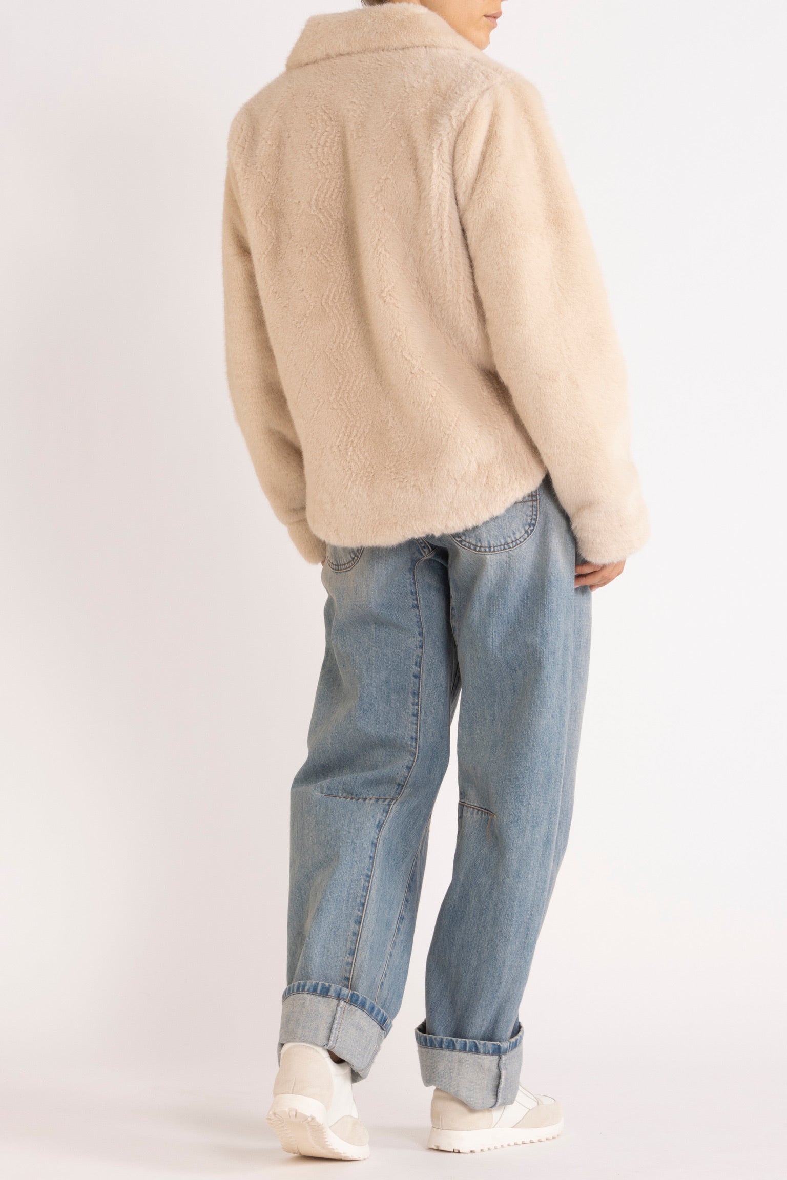 Lexi Laser-Cut Faux Fur Jacket