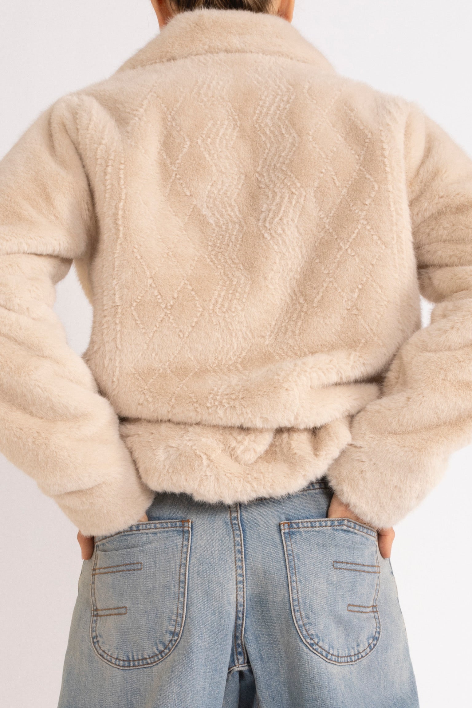 Lexi Laser-Cut Faux Fur Jacket