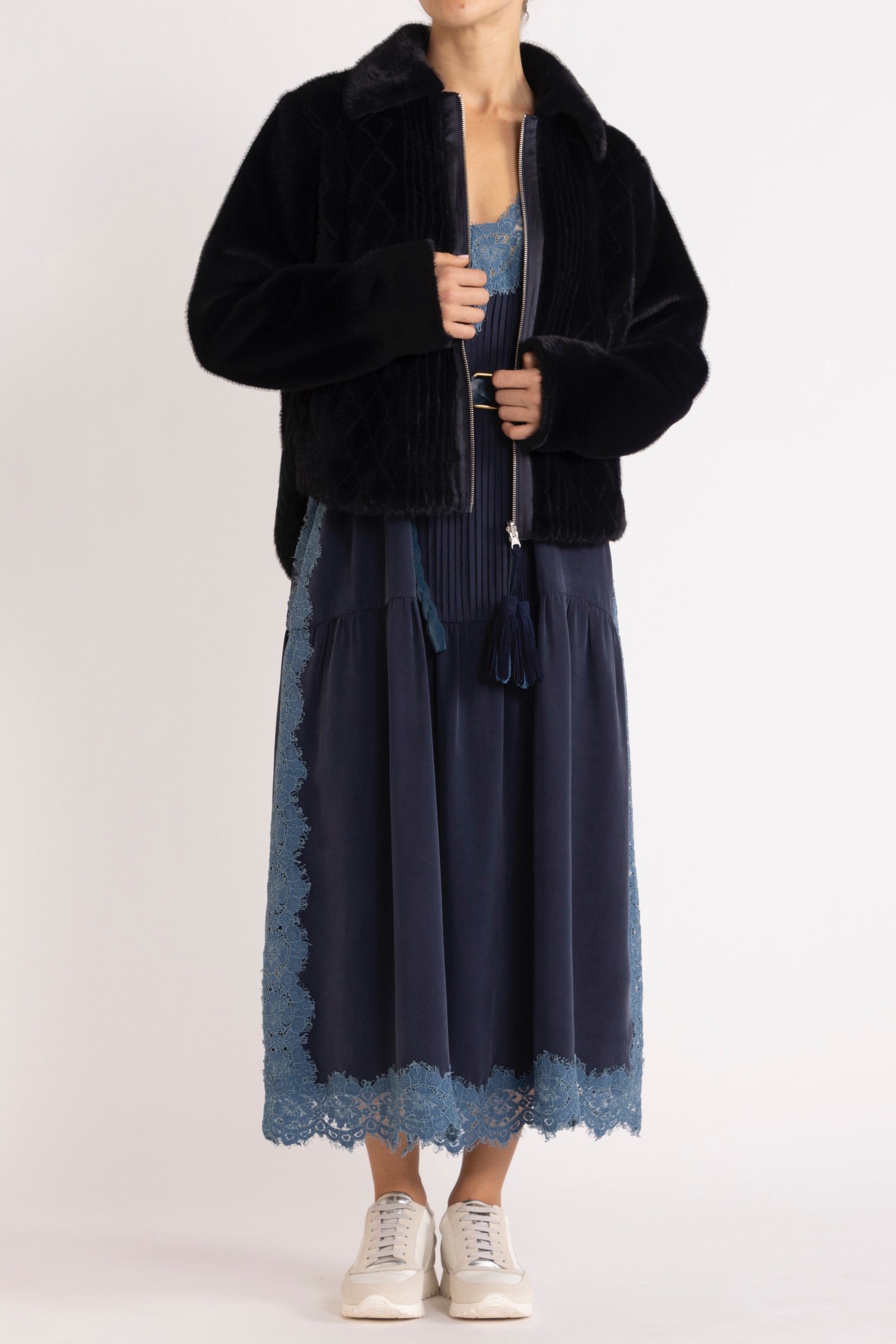Lexi Laser-Cut Faux Fur Jacket