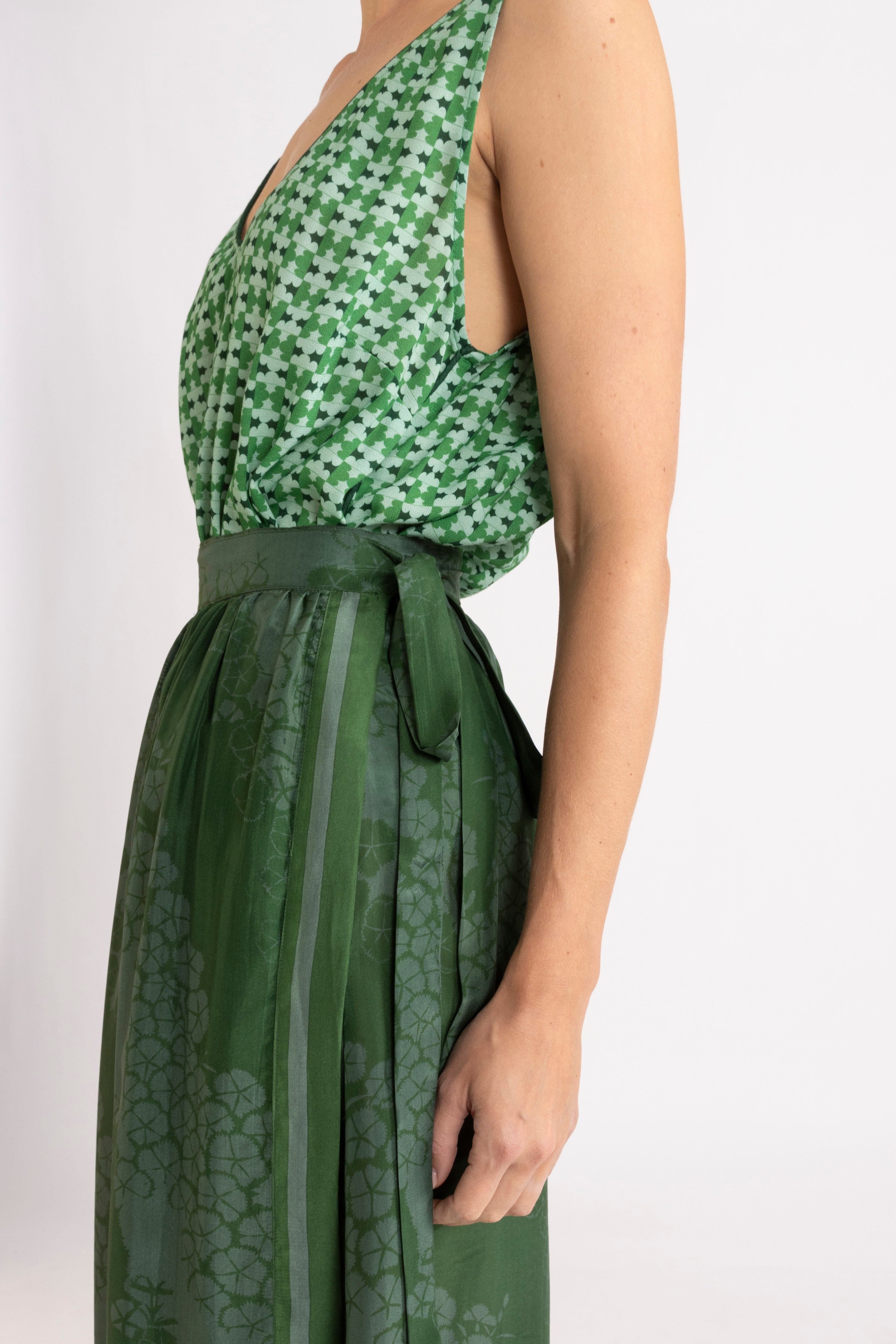 Arden Printed Silk Wrap Skirt