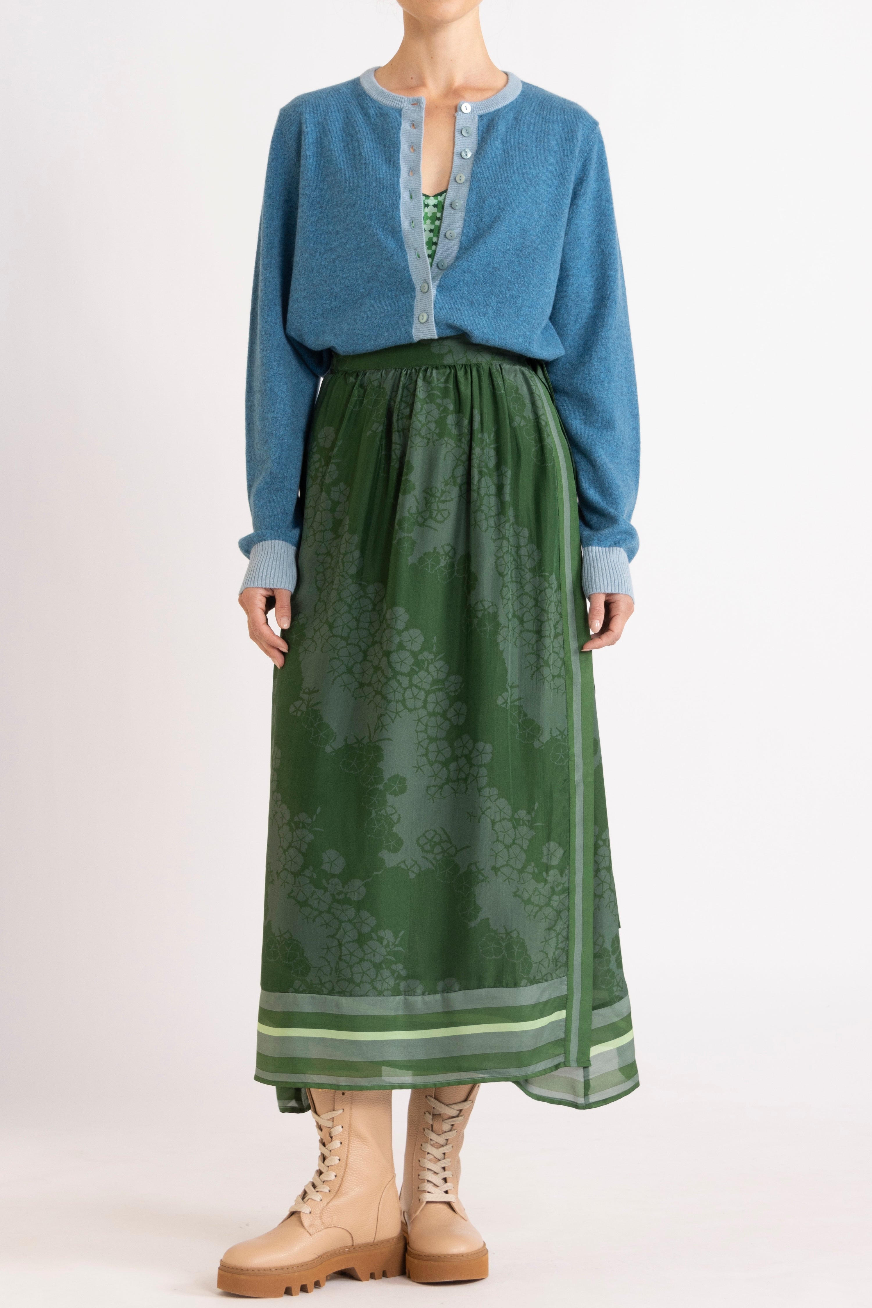 Arden Printed Silk Wrap Skirt