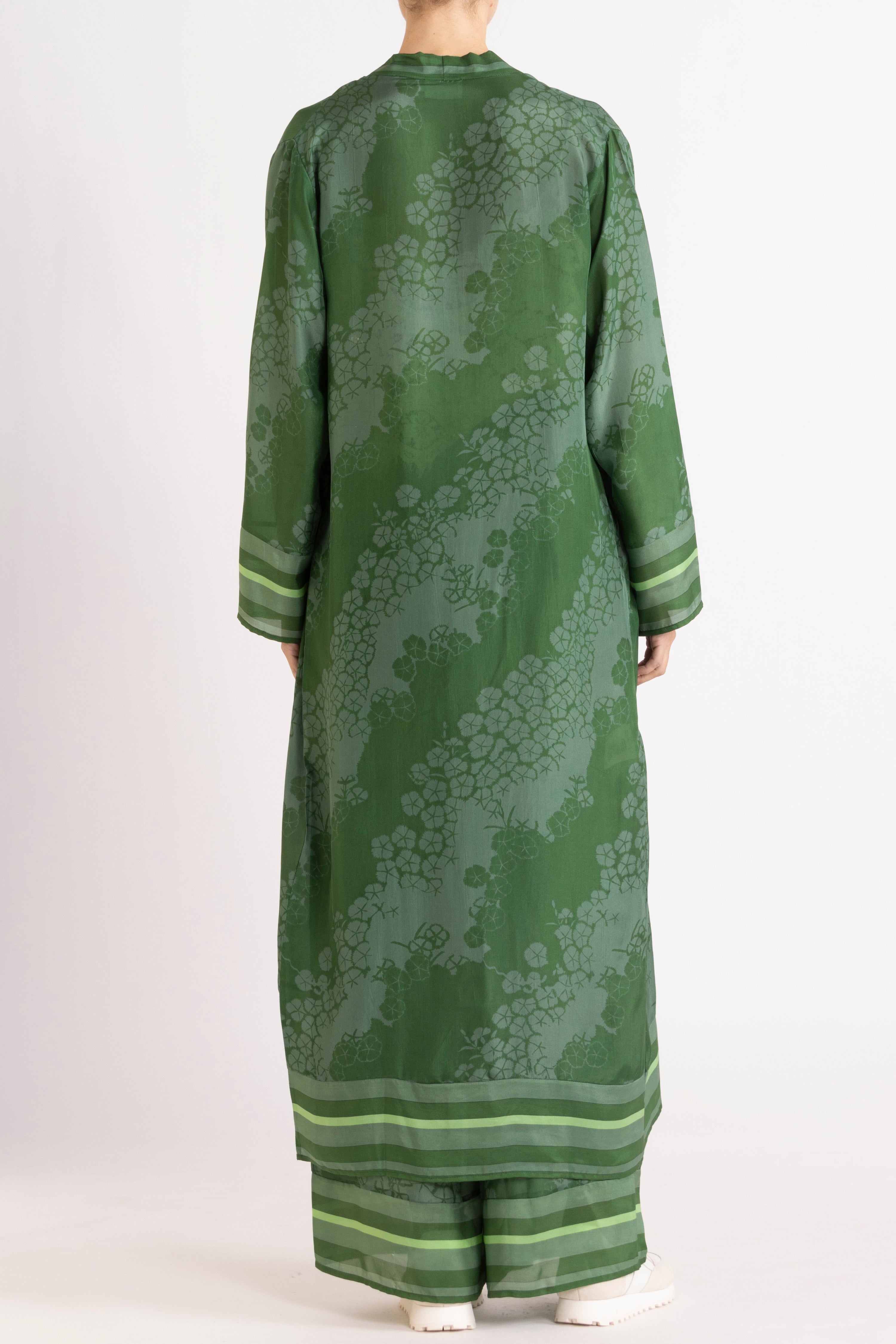 Arden Printed Silk Long Jacket