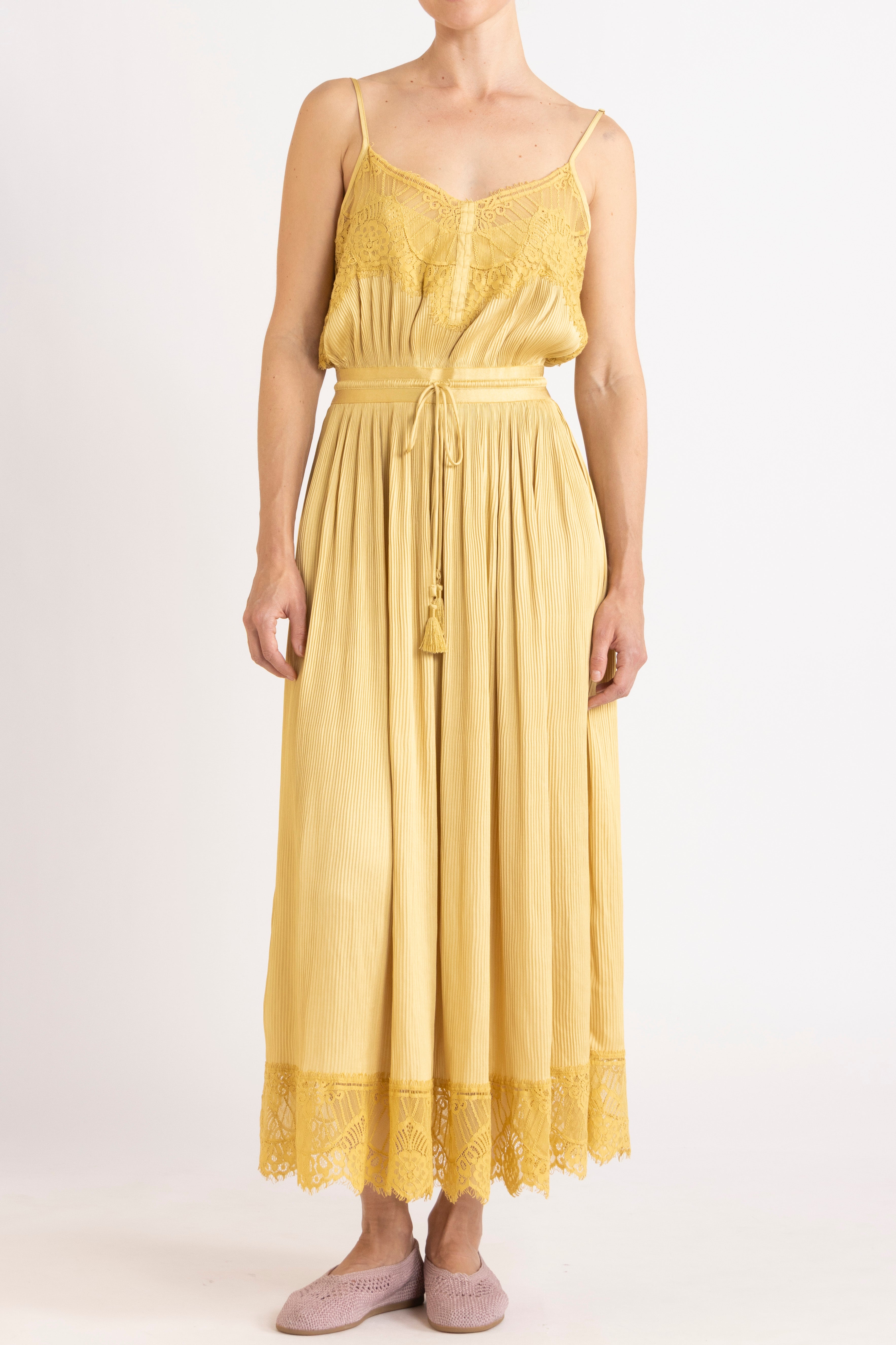 Valerie Lace Pleat Cami Dress