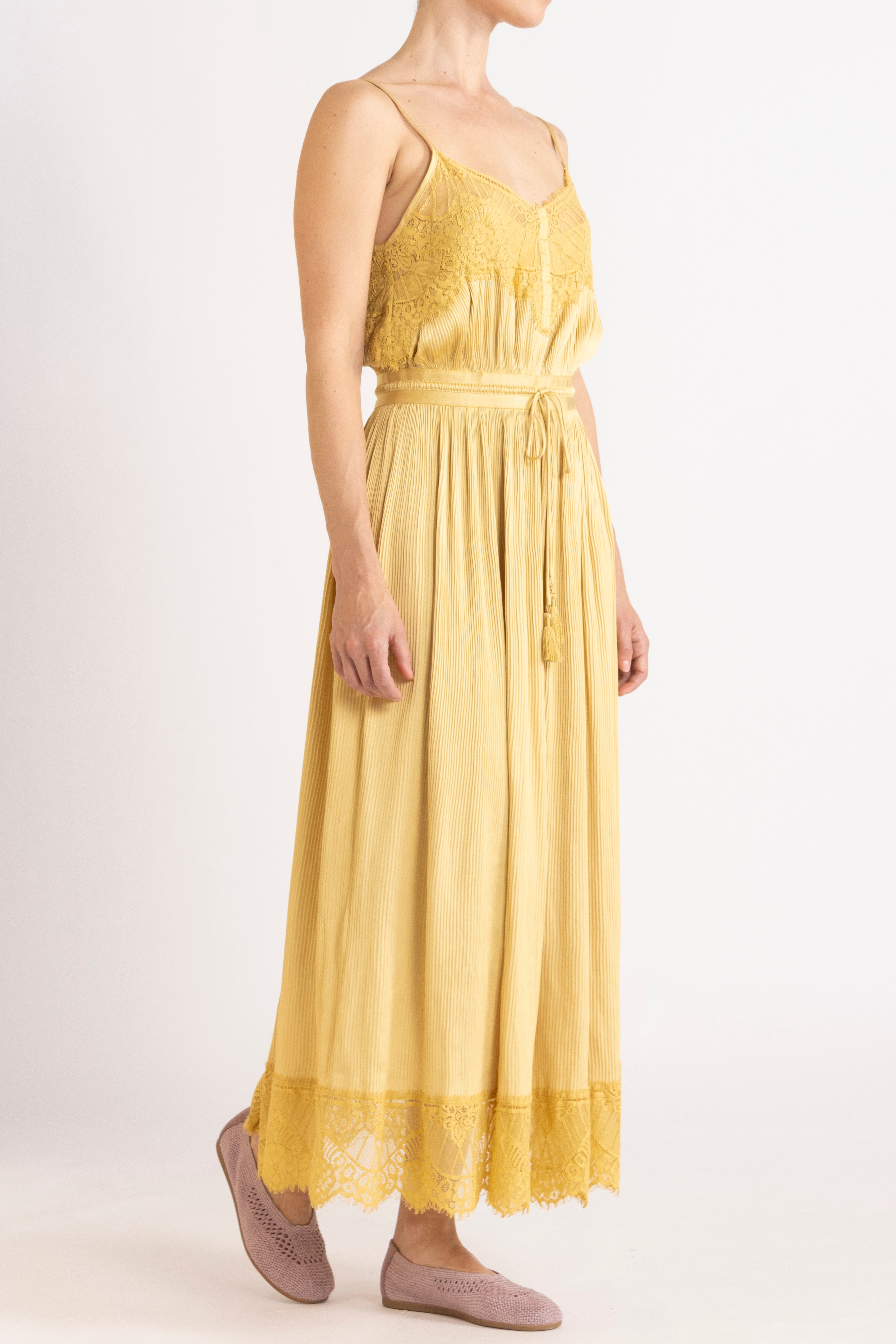 Valerie Lace Pleat Cami Dress