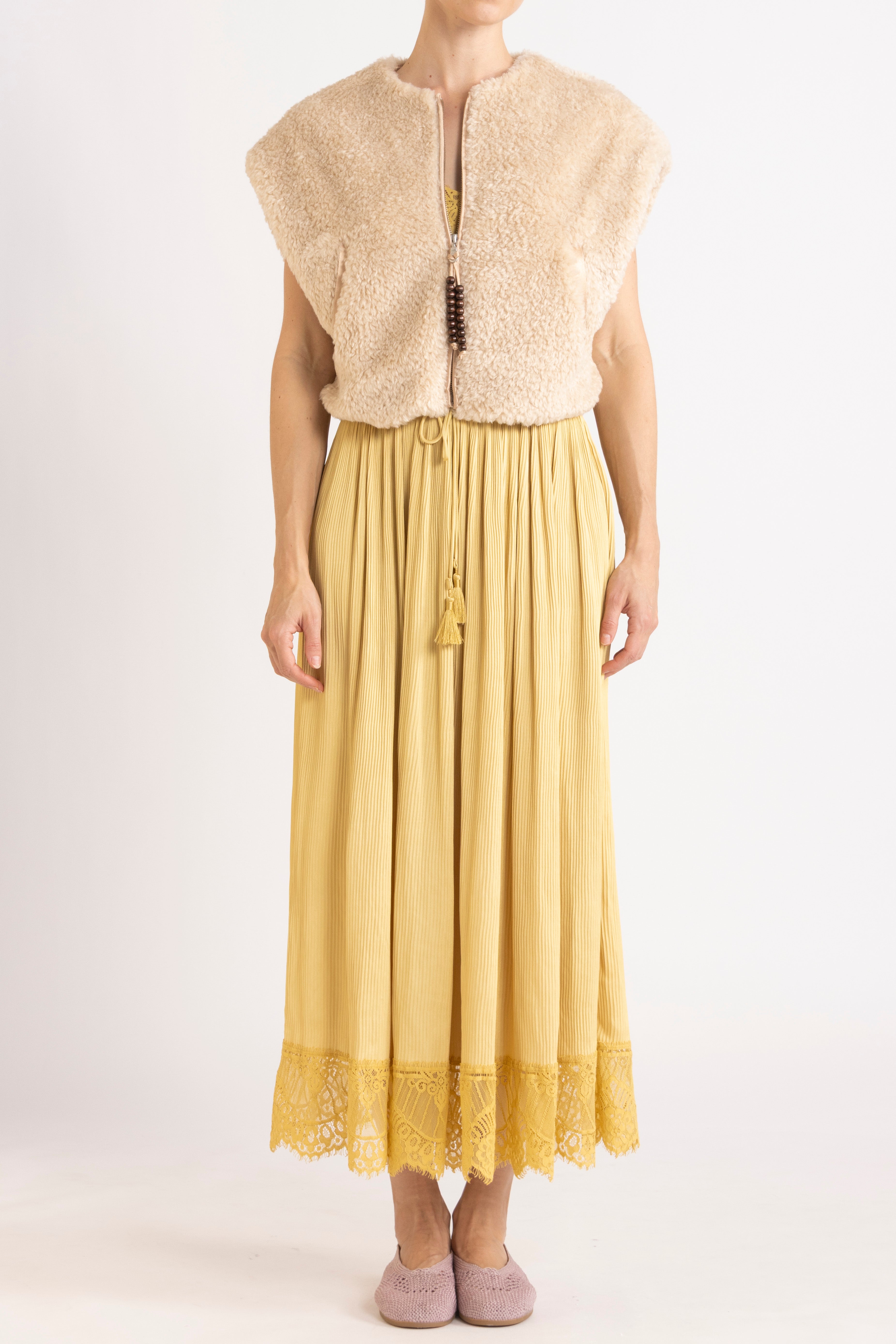 Valerie Lace Pleat Cami Dress