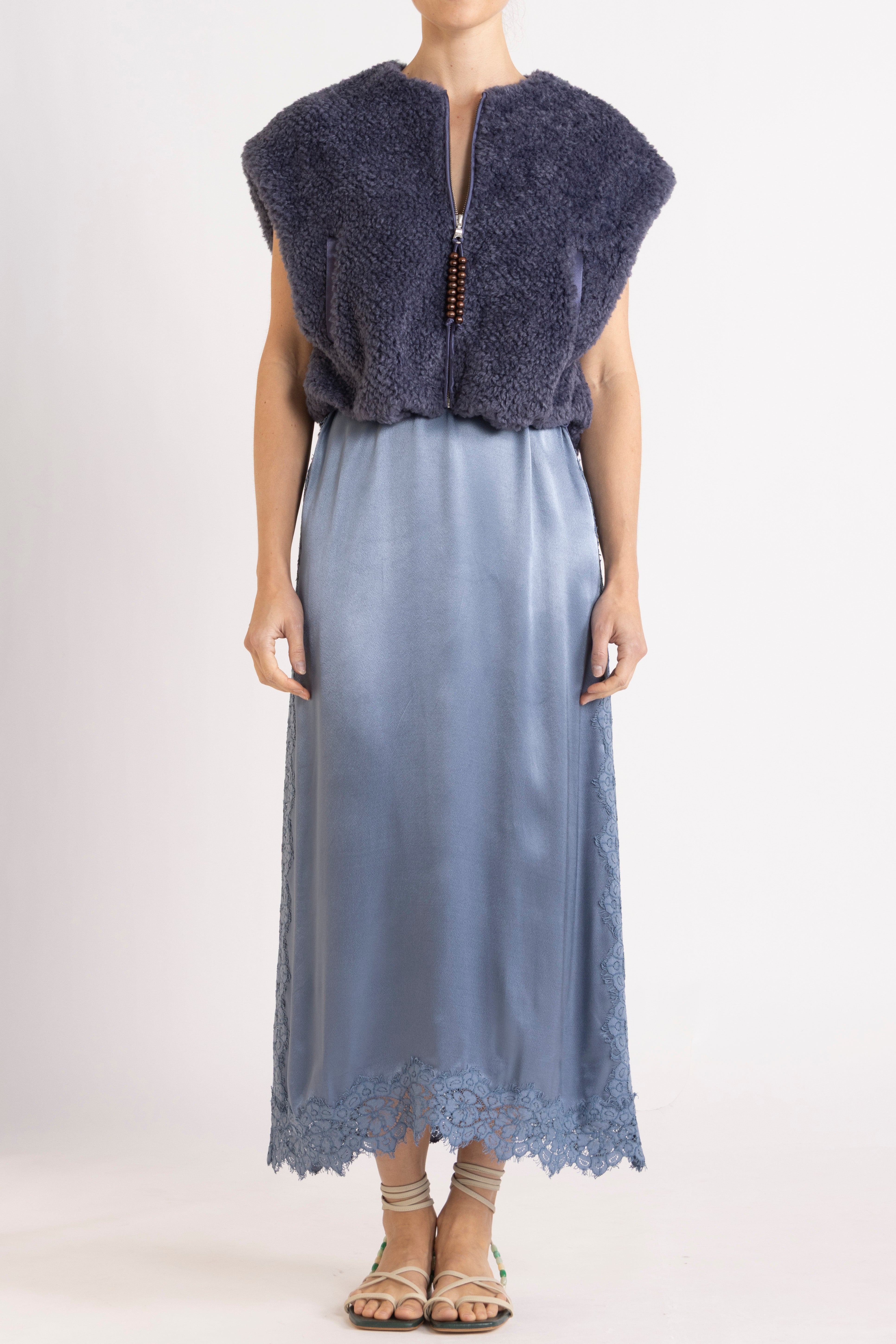 Lenny Satin Lace Slip Dress
