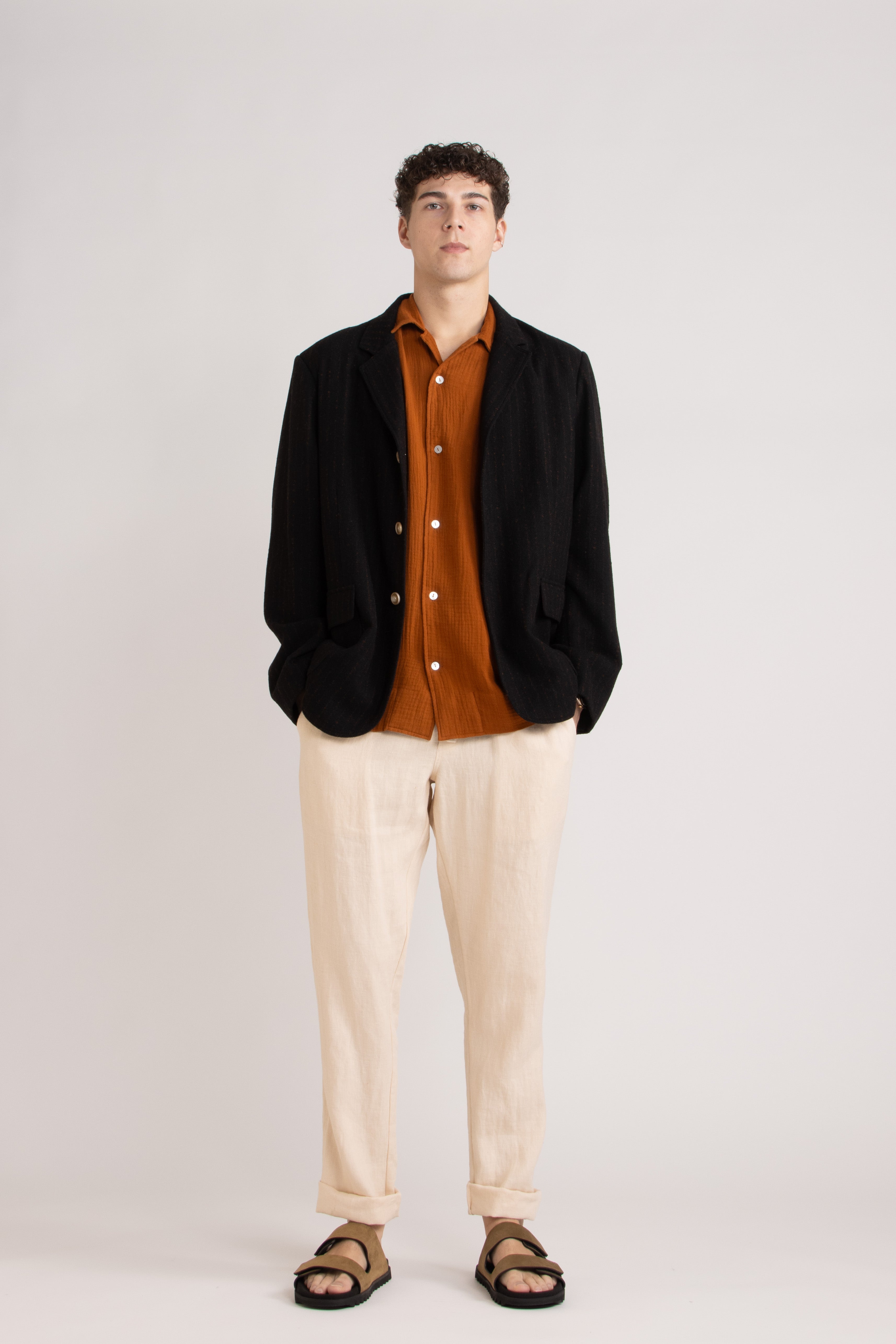 Elijah Straight Leg Linen Pant