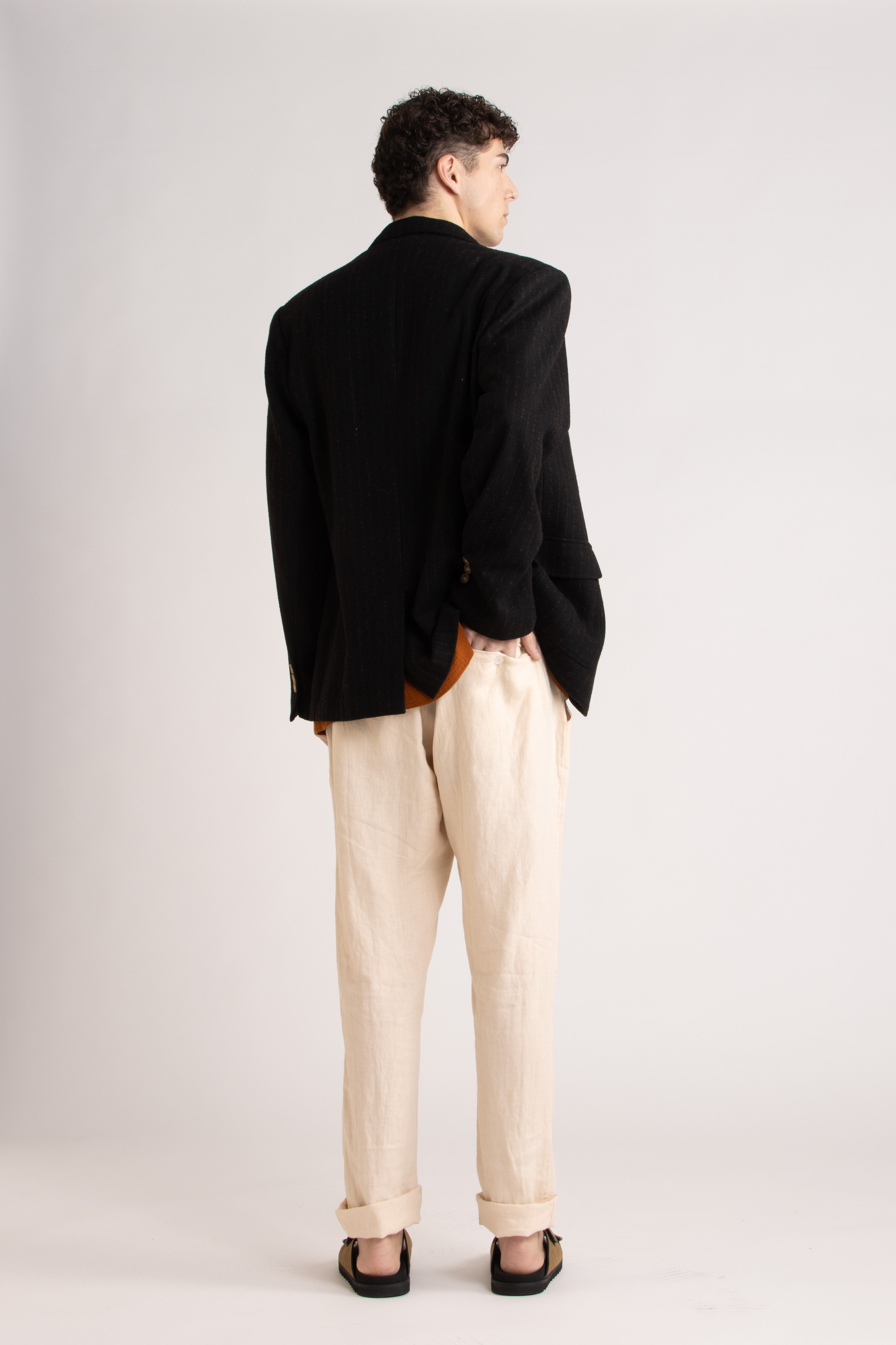 Elijah Straight Leg Linen Pant