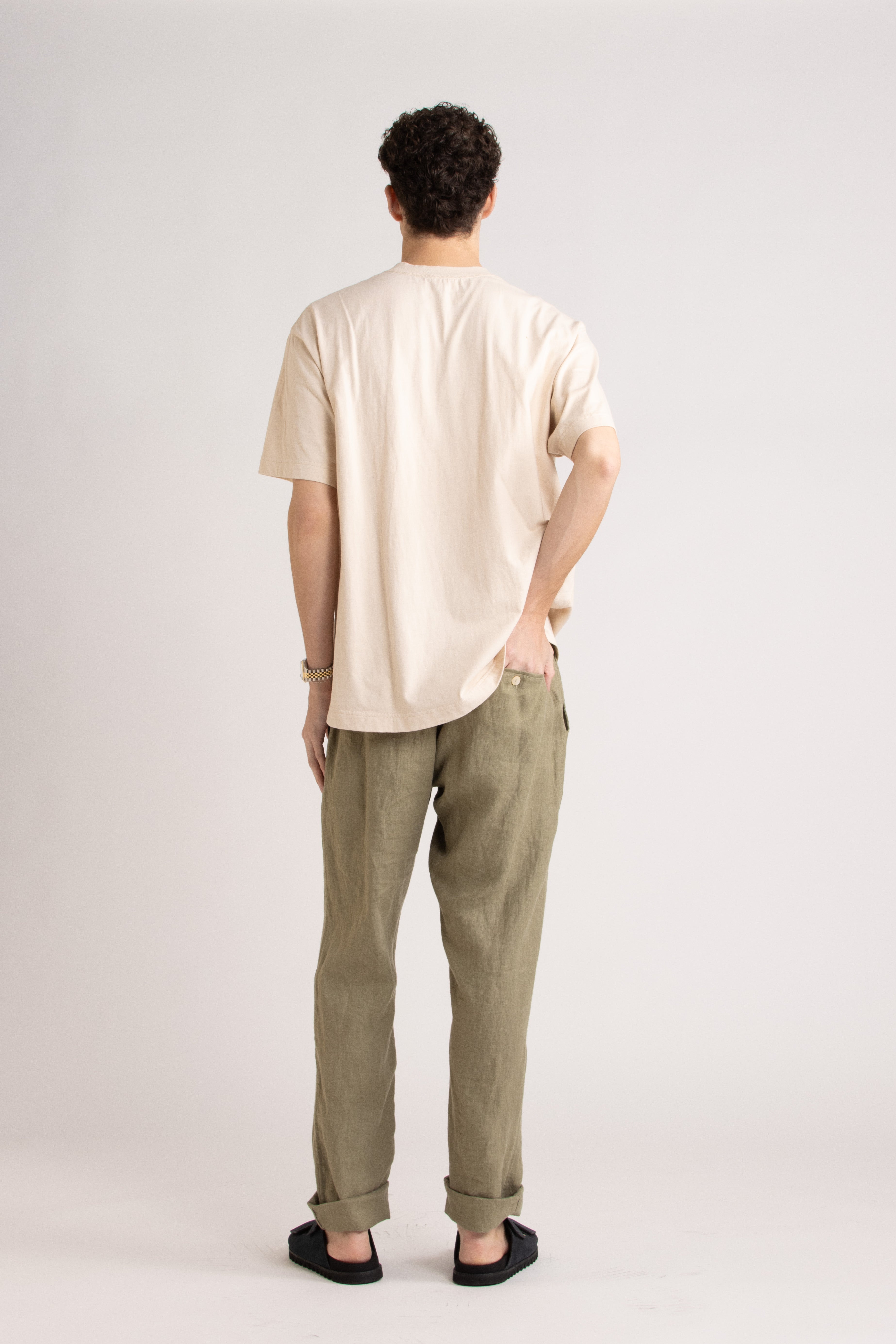 Elijah Straight Leg Linen Pant