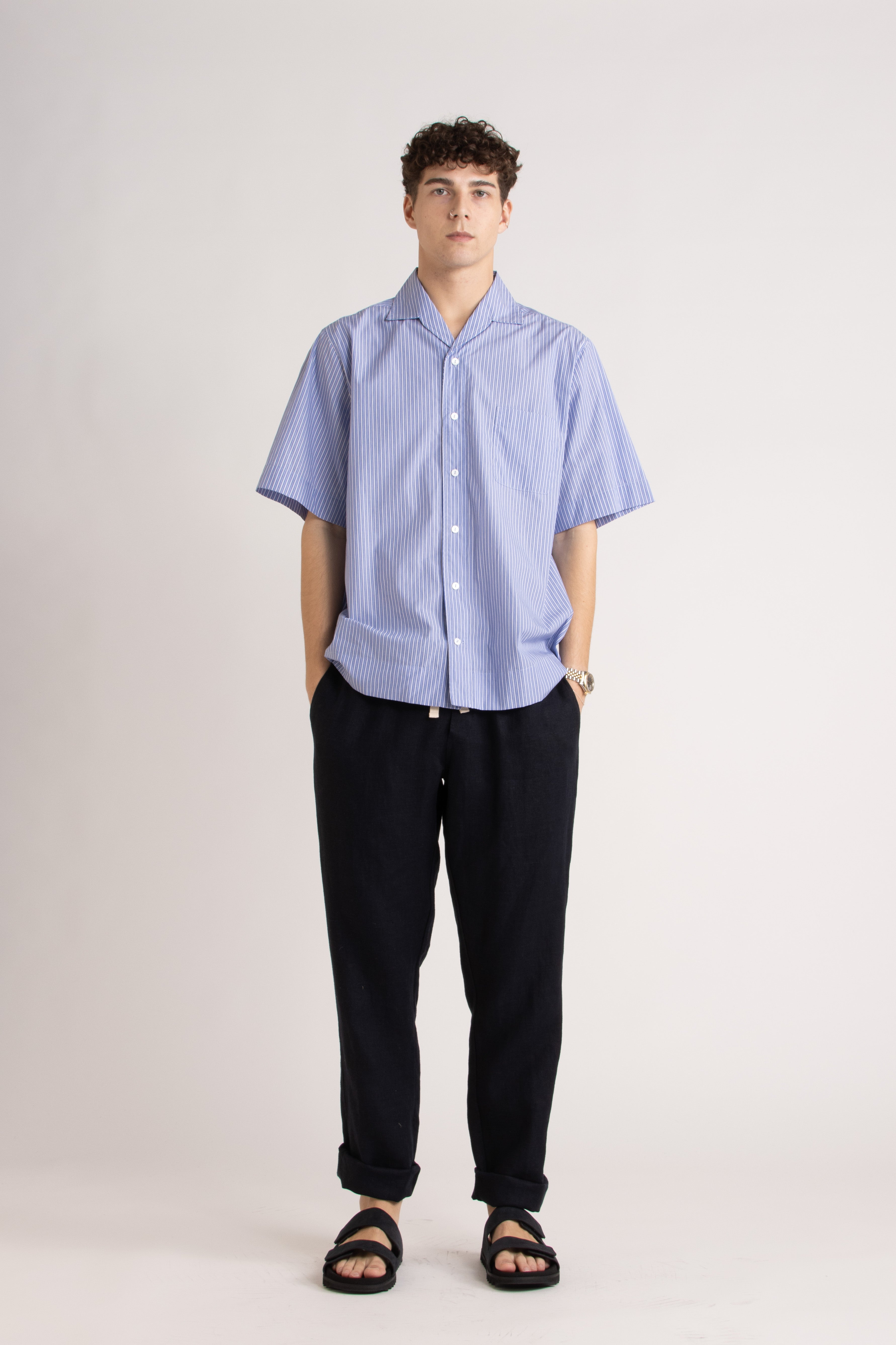 Elijah Straight Leg Linen Pant