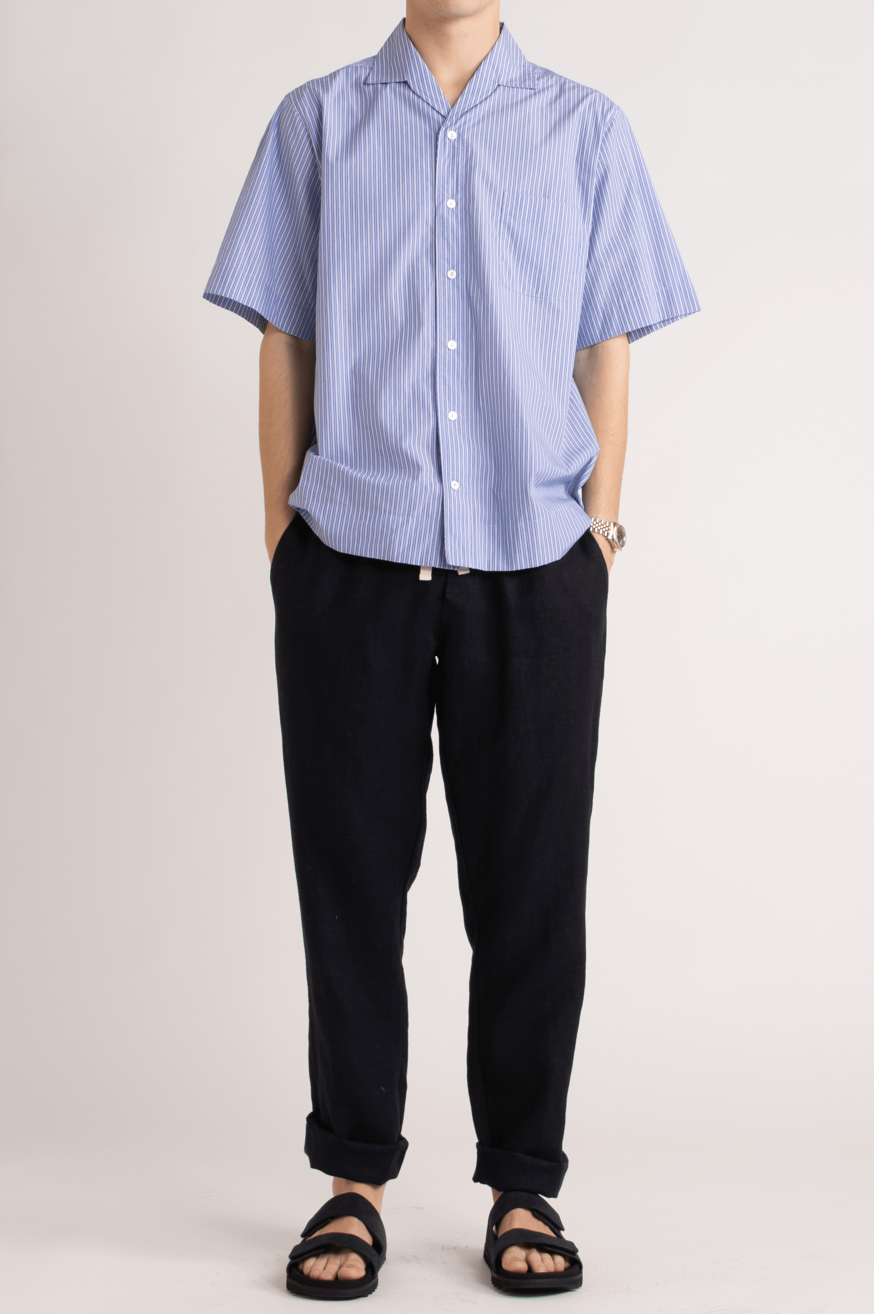 Establishment Blue Stripe Short Sleeve Shirt