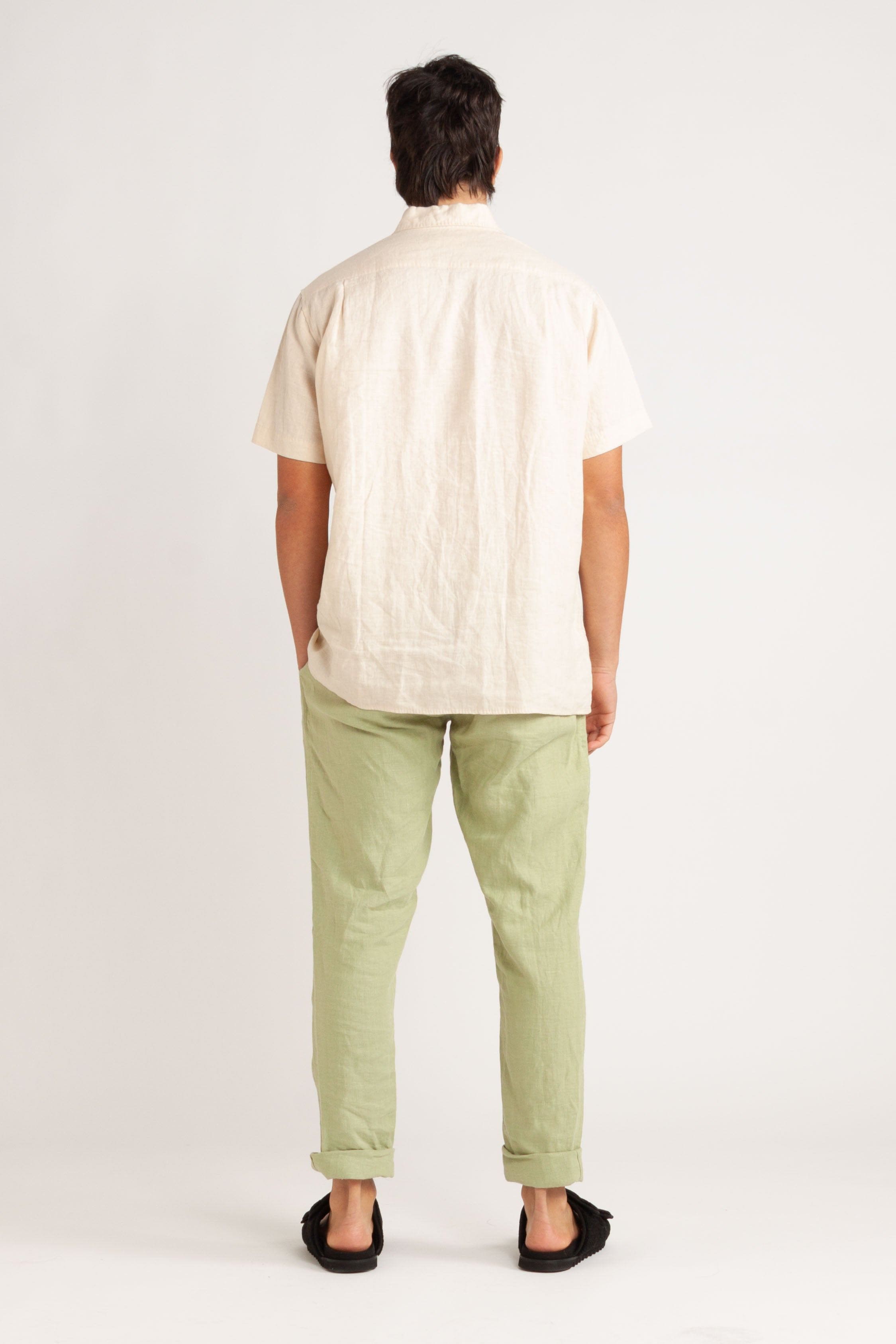 Elijah Straight Leg Linen Pant