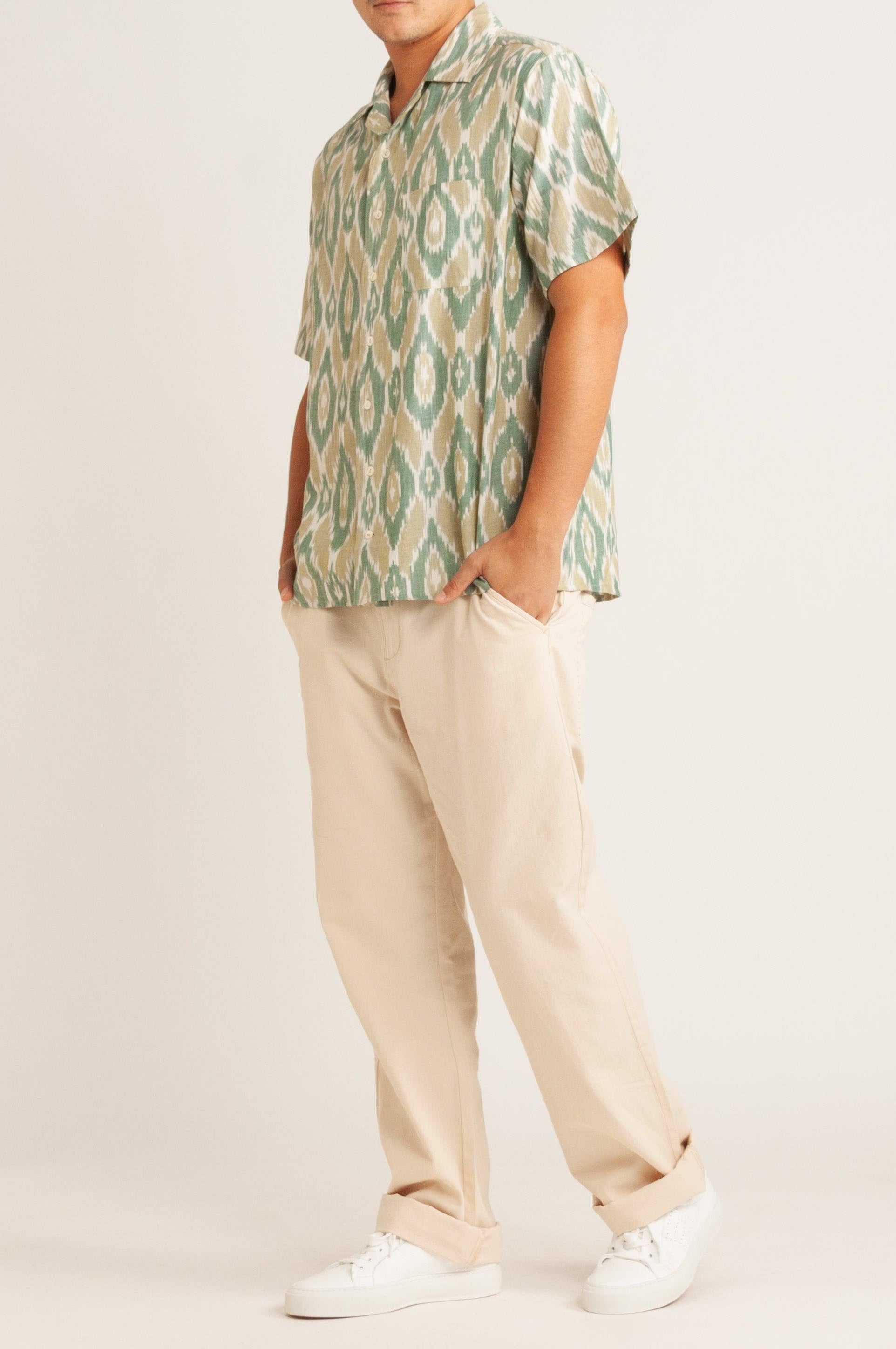 Ronnie Cotton Ikat Weave Short Sleeve Shirt