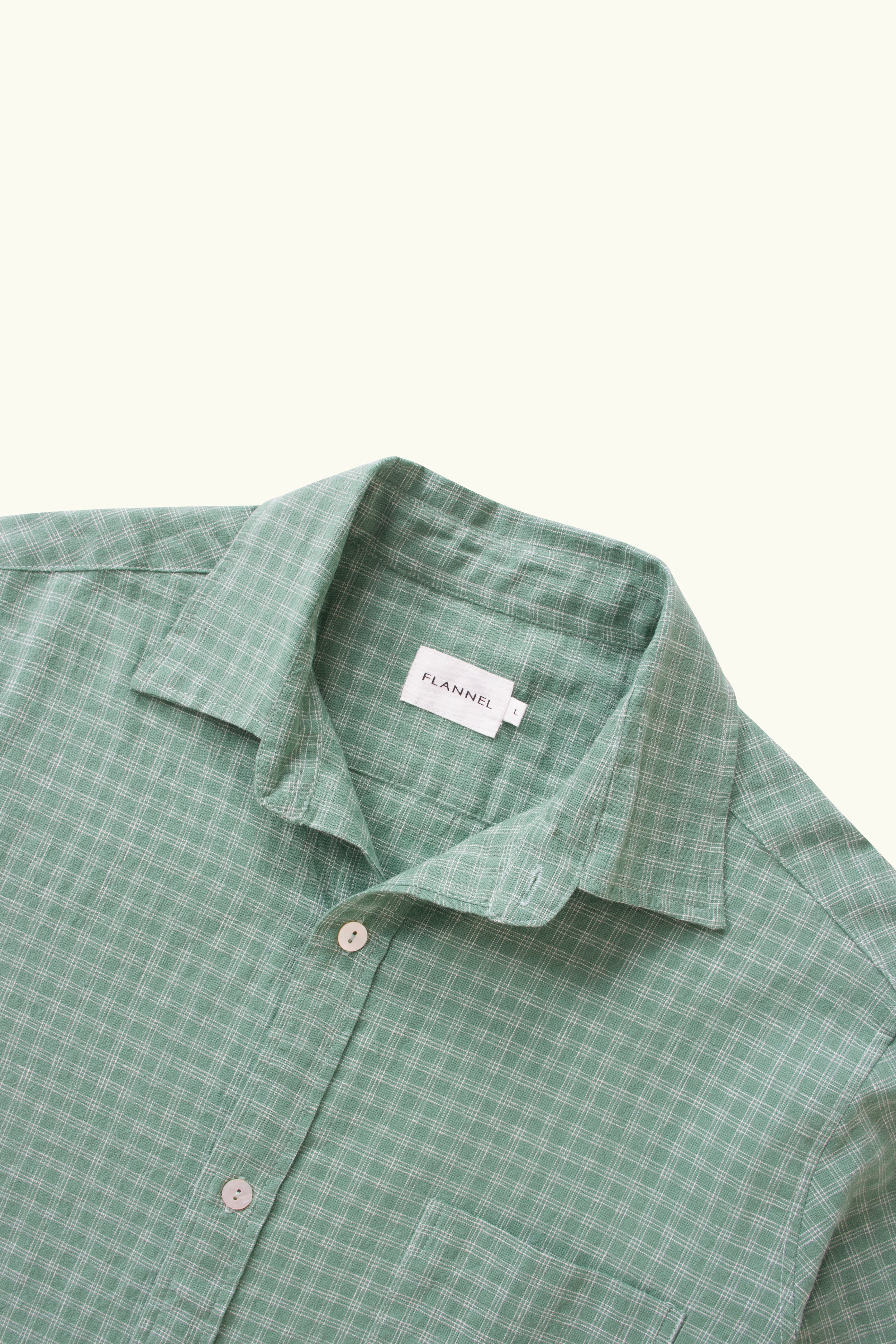 Lawrence Check Hemp Cotton Short Sleeve Shirt