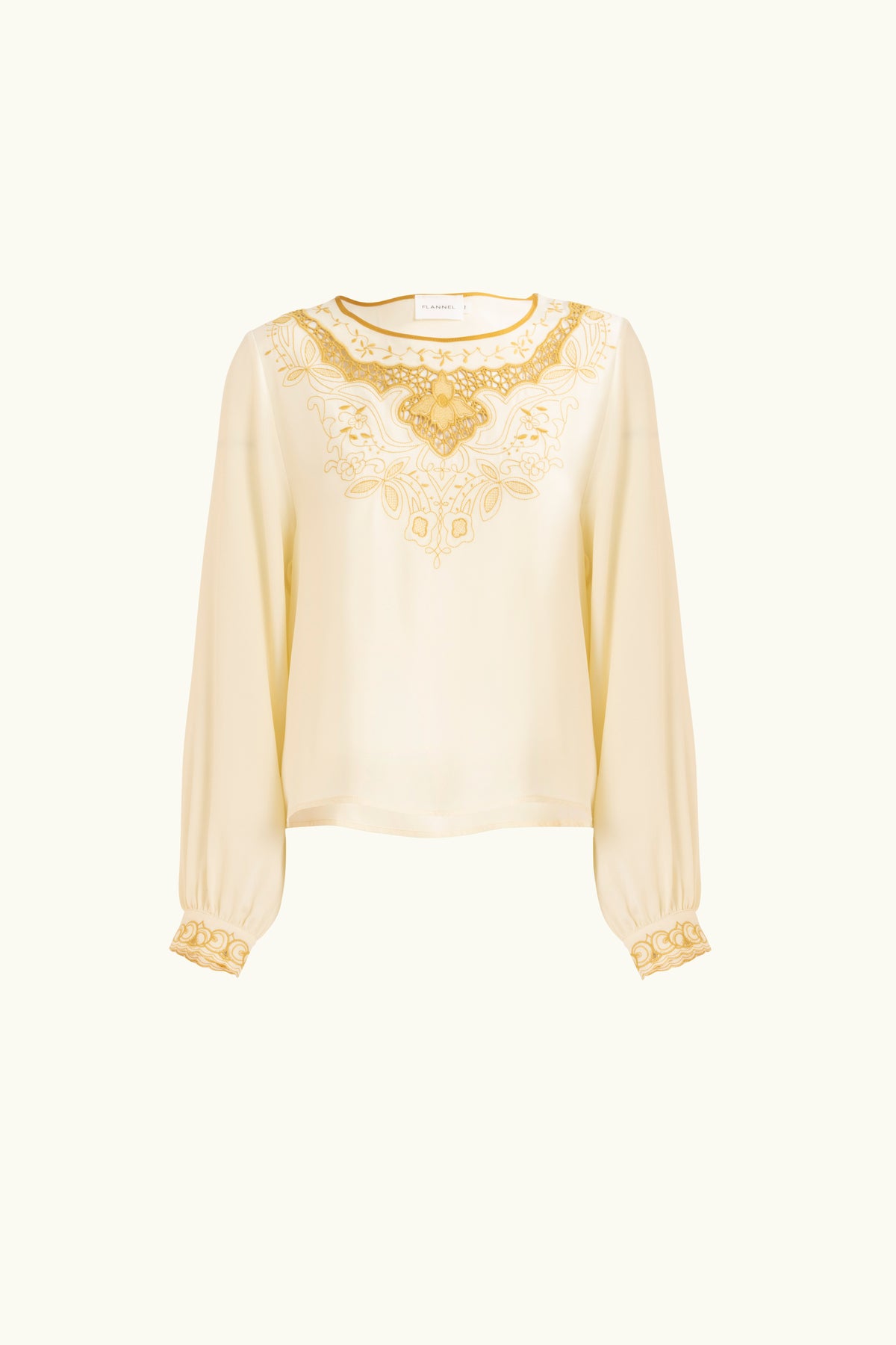 Lina Silk Crepe Long Sleeve Top