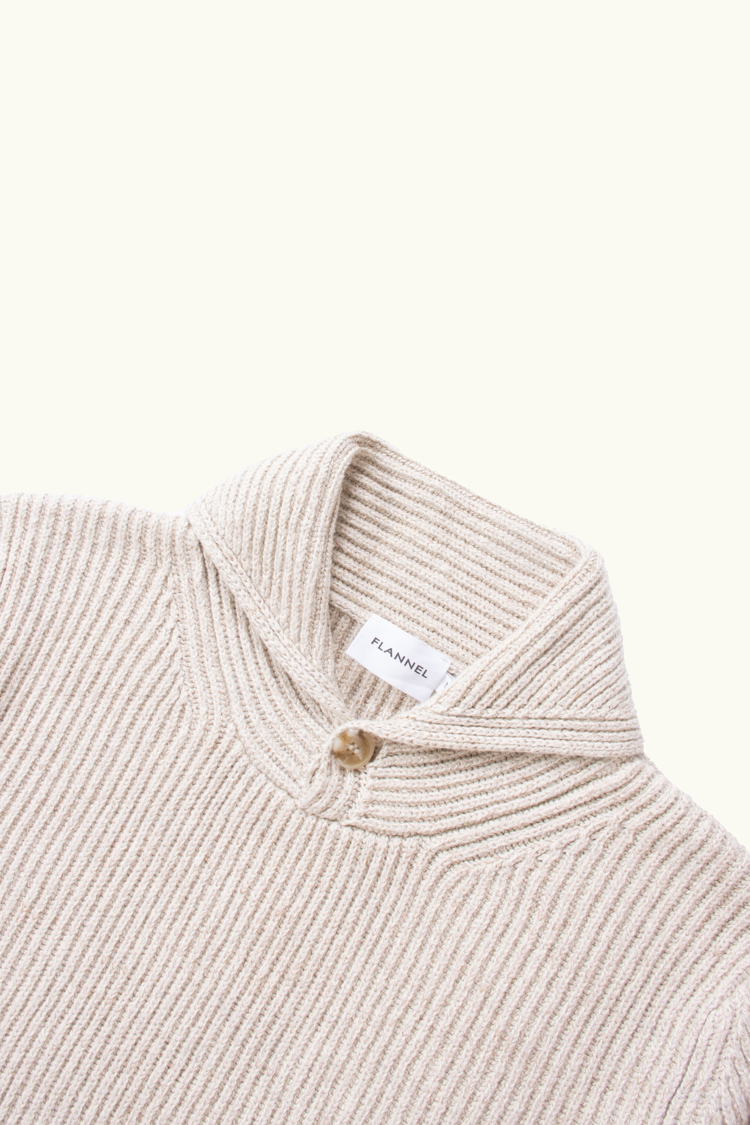 Milton Hemp-Cotton Knit Shawl Collar Sweater