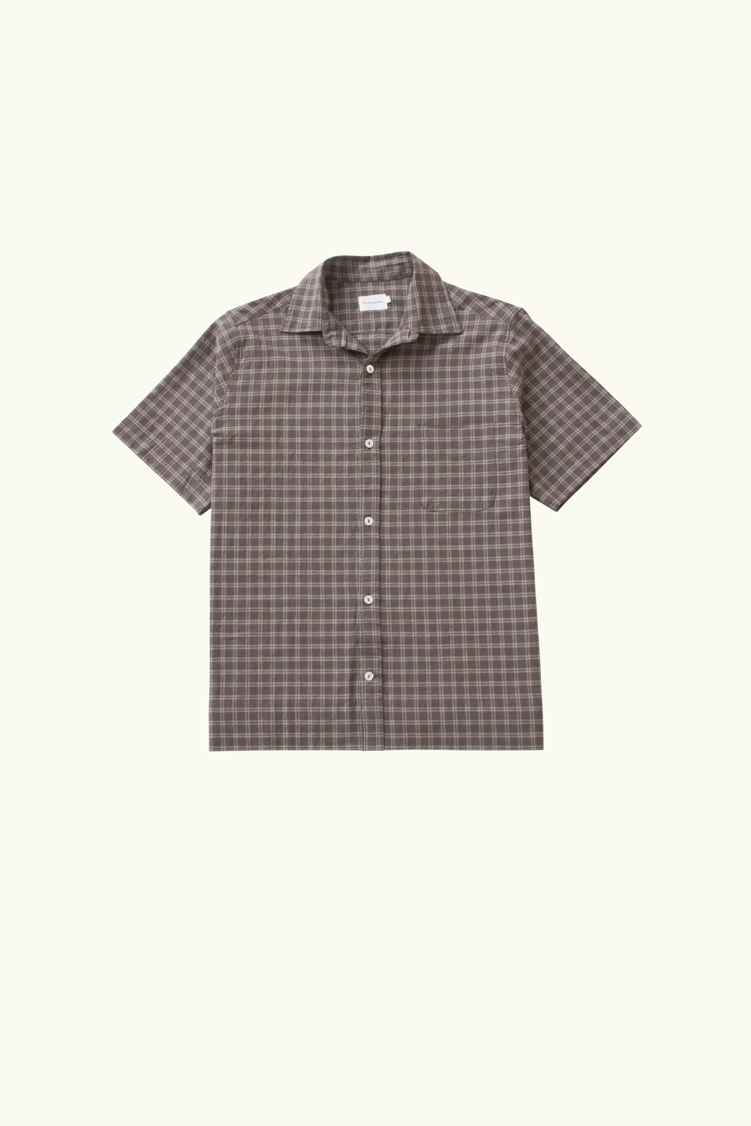 Nikolas Check Hemp Cotton Short Sleeve Shirt | FLANNEL