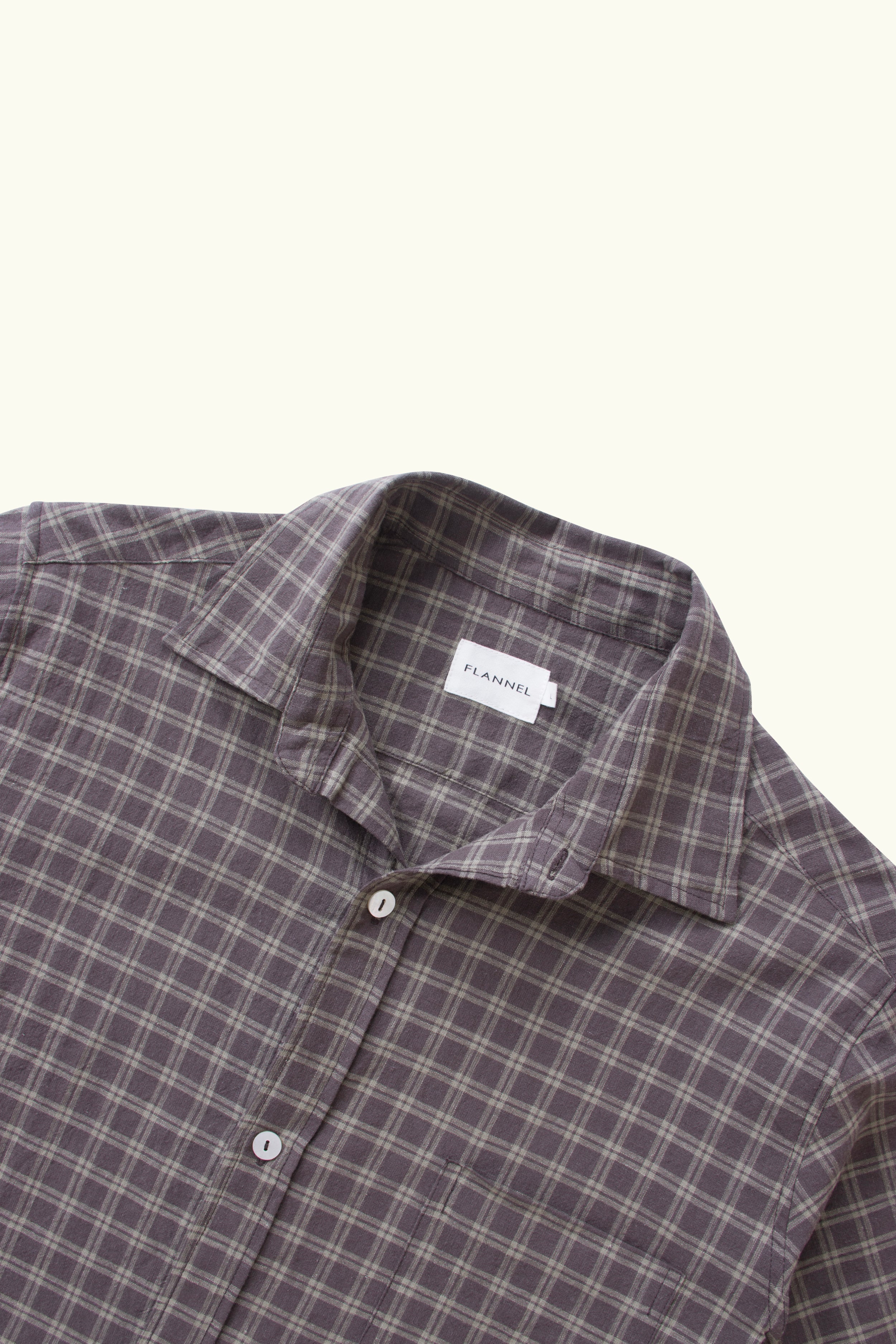 Nikolas Check Hemp Cotton Short Sleeve Shirt | FLANNEL