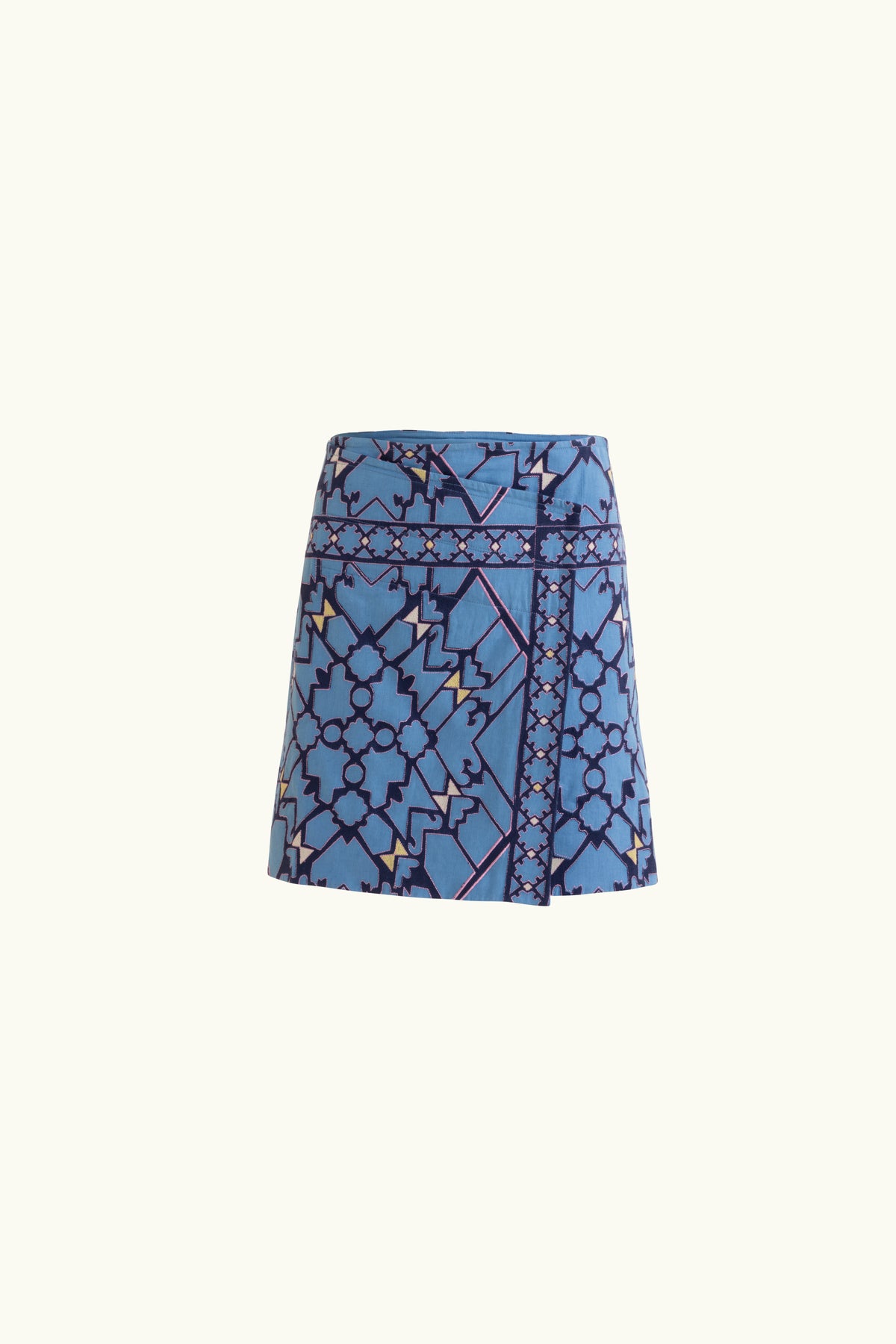 Jericho Embroidered Mini Wrap Skirt