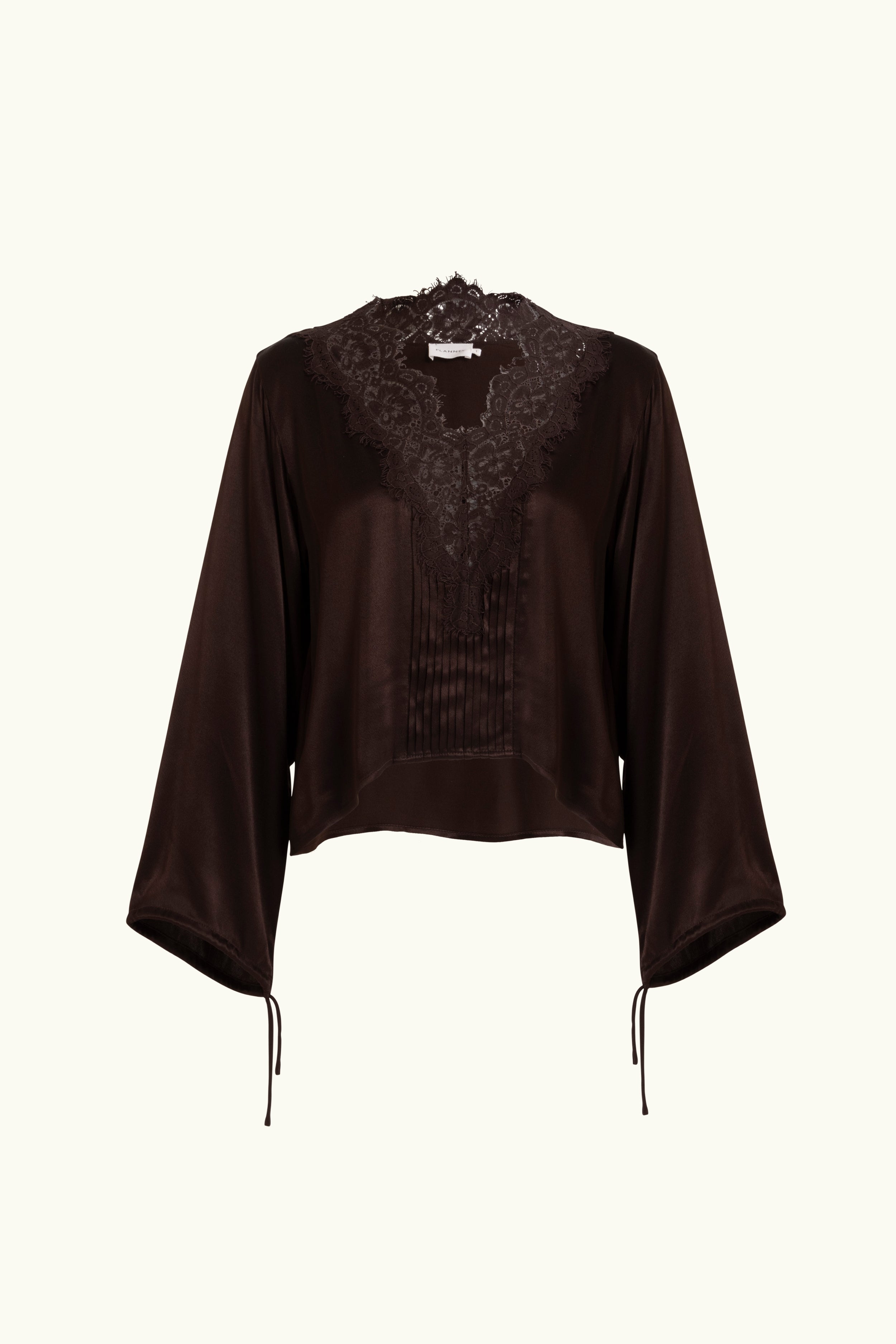 Lenny Satin Lace Long Sleeve Top | FLANNEL