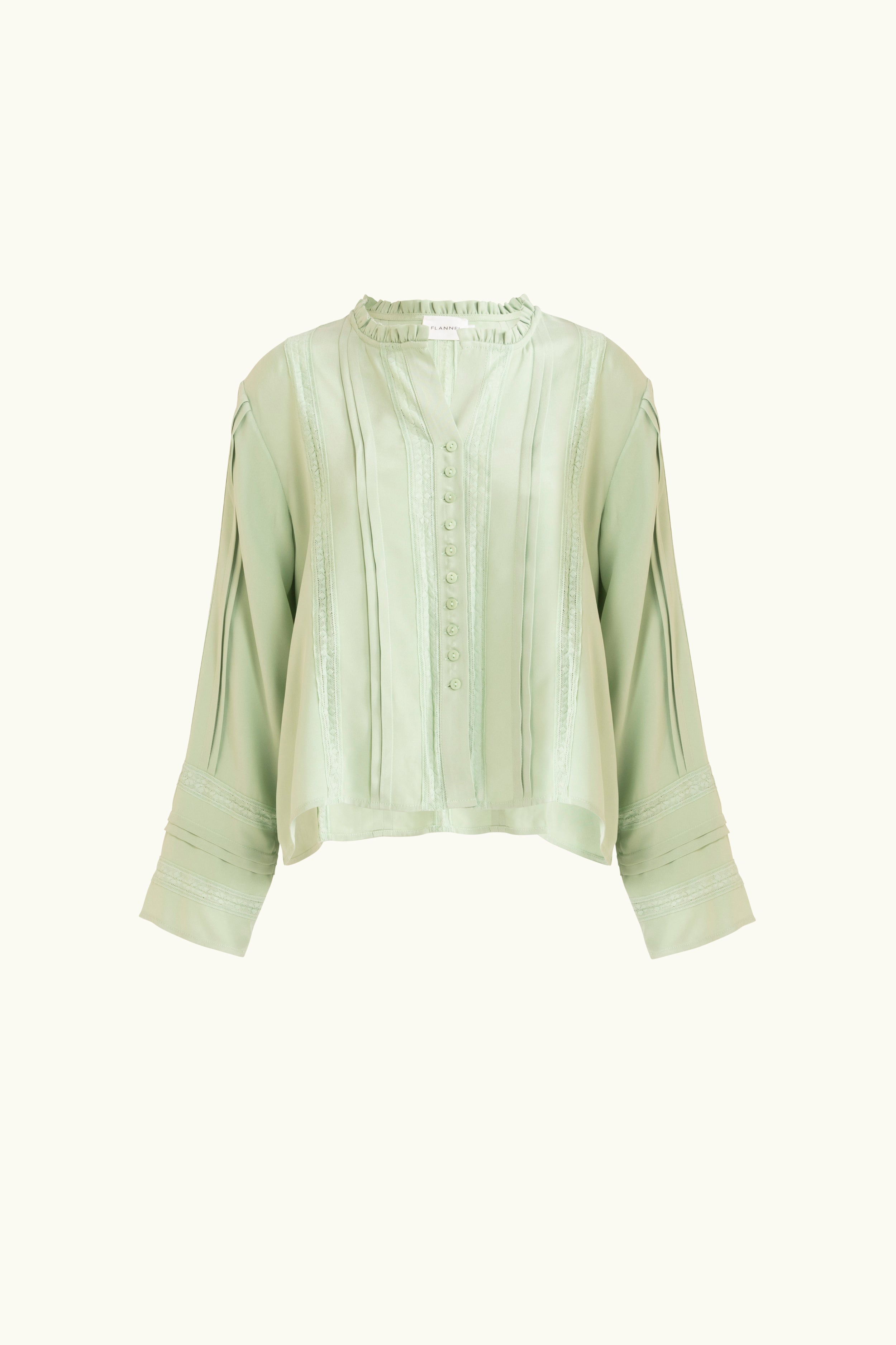 Albrey Silk Crepe Long Sleeve Top