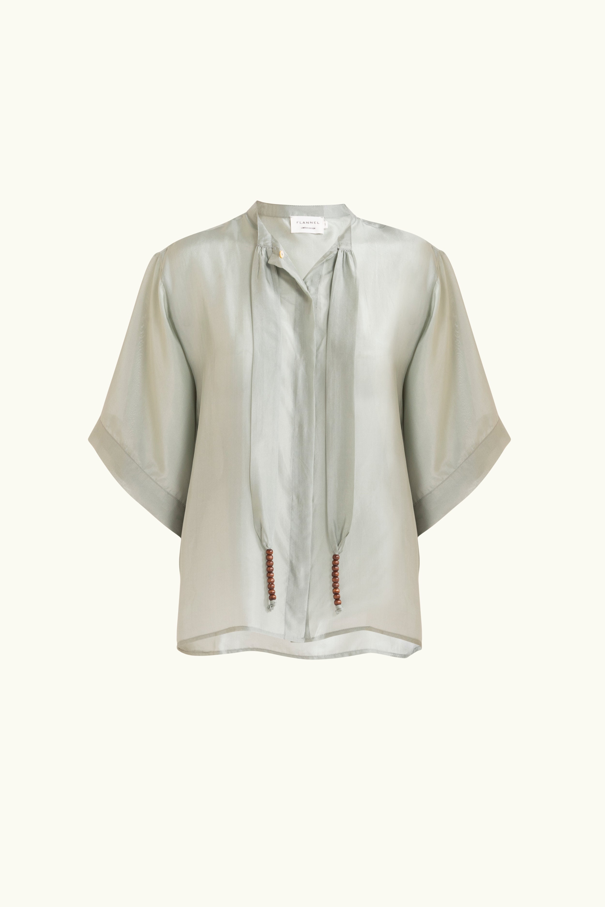 Amal Silk Habotai Short Sleeve Top