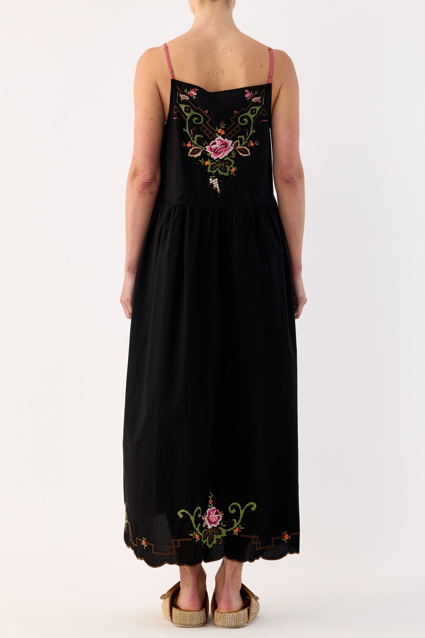 Esther Embroidered Cotton Cami Dress