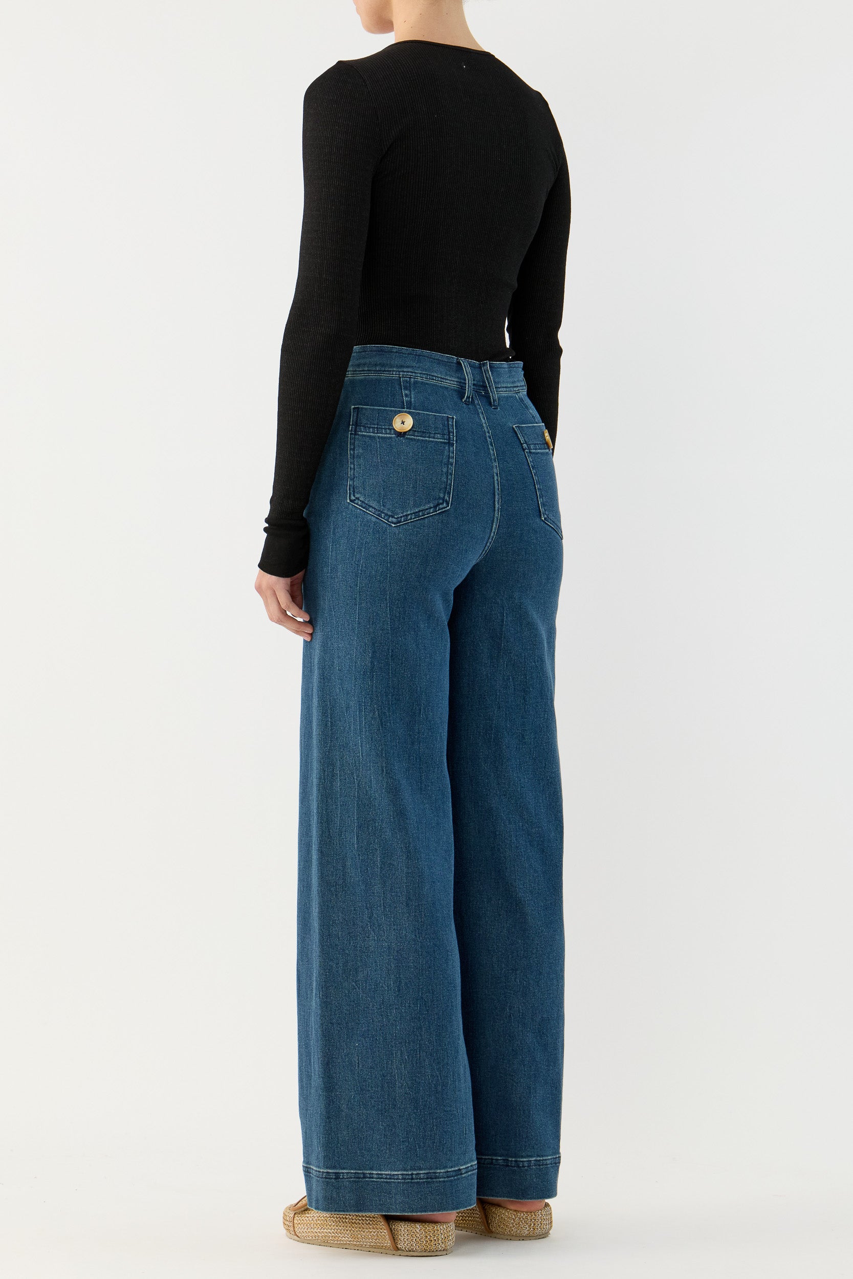 Clover Silk-Cotton Henley Long Sleeve Top