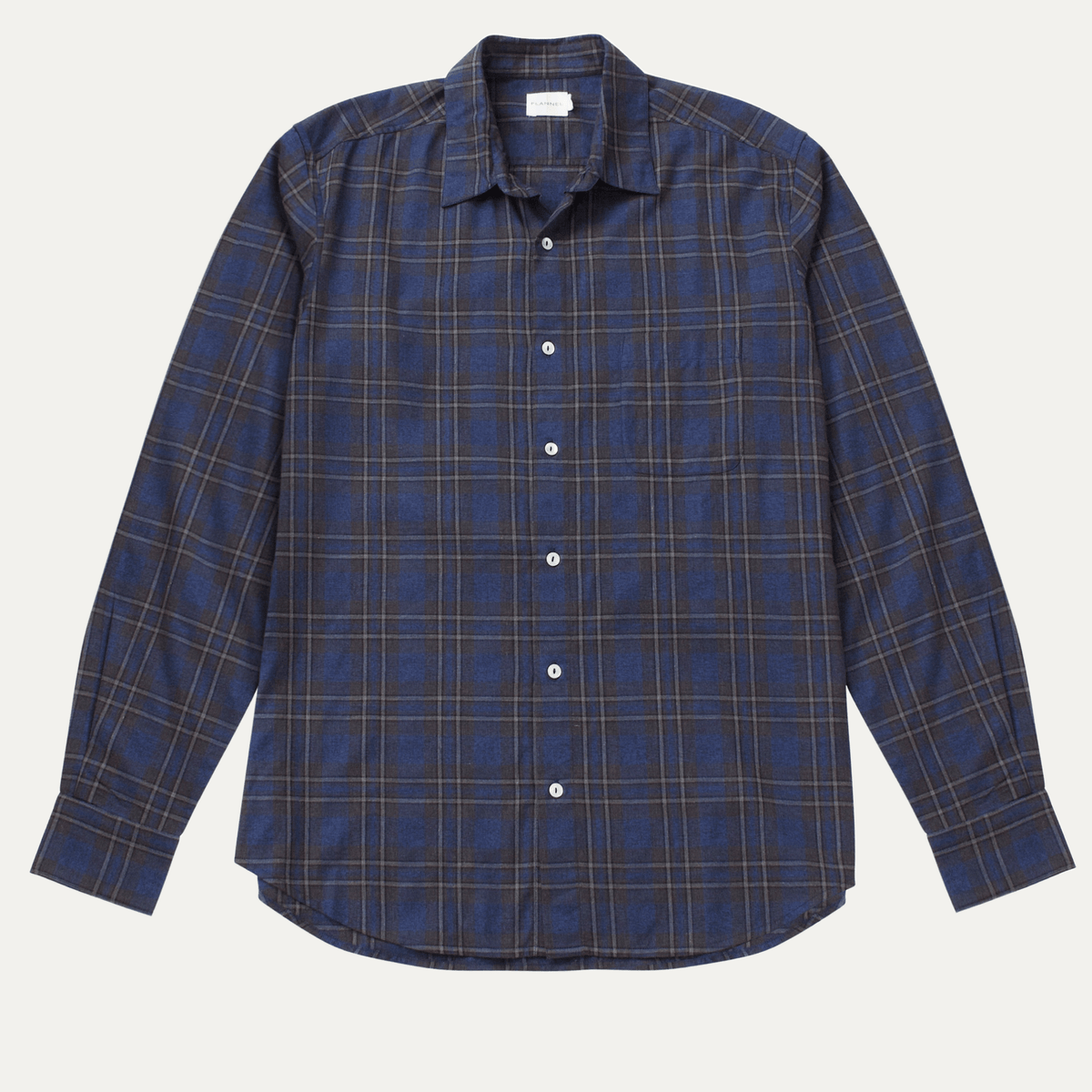 WASHED CHECK BIG SHIRT BLUE 【holiday】 Heath Blue Check Cotton Shirt