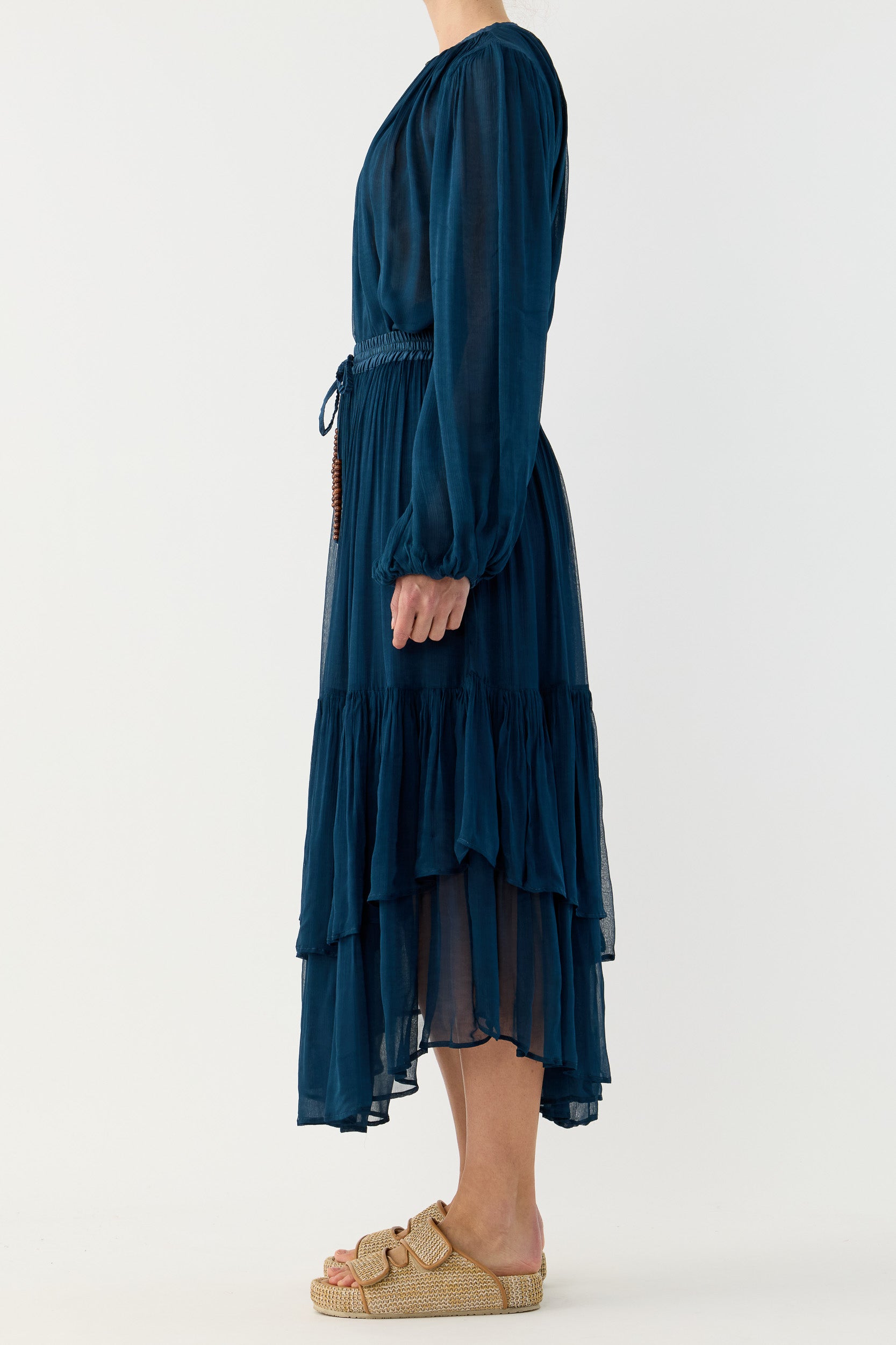 Lucinda Crinkle Chiffon Long Sleeve Top