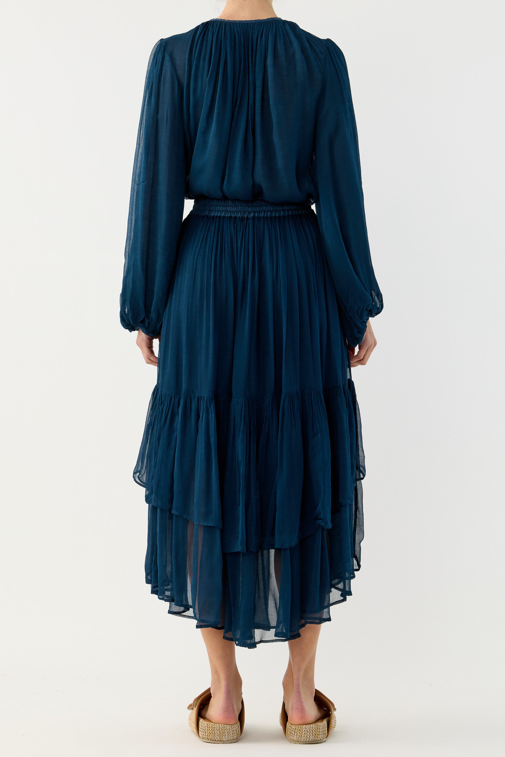 Lucinda Crinkle Chiffon Long Sleeve Top