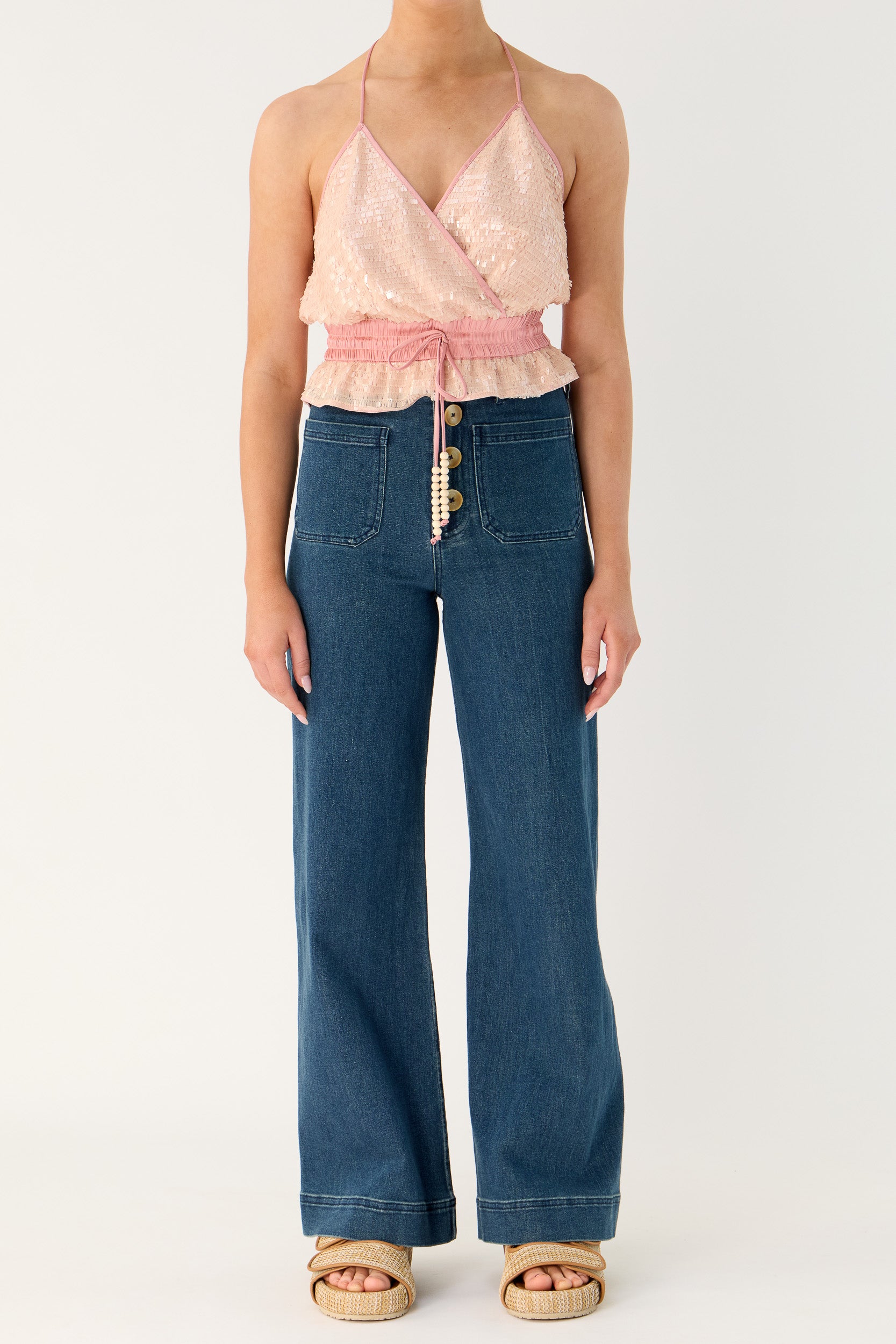 Marella Halter Neck Sequin Top