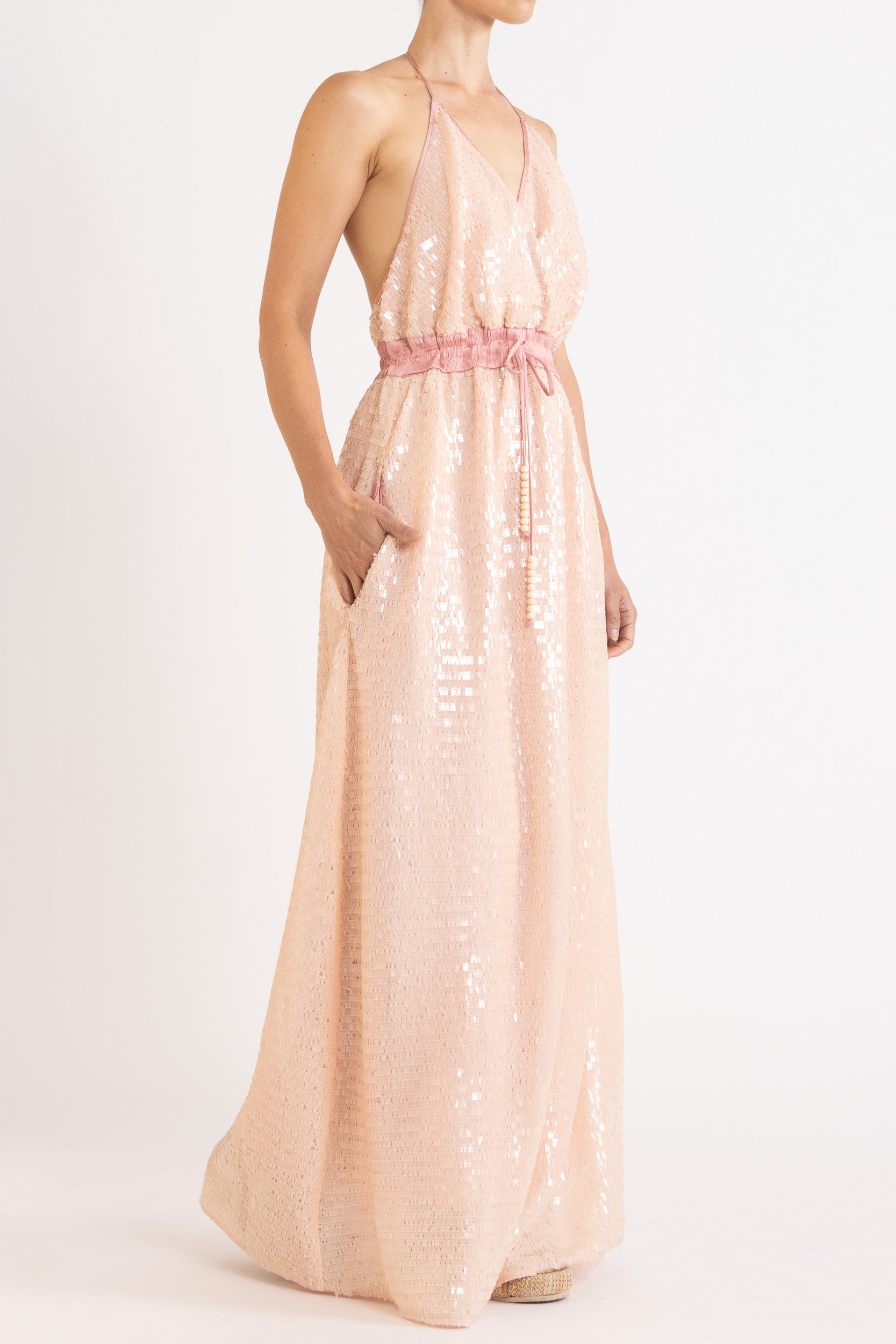 Marella Sequin Halter Neck Dress