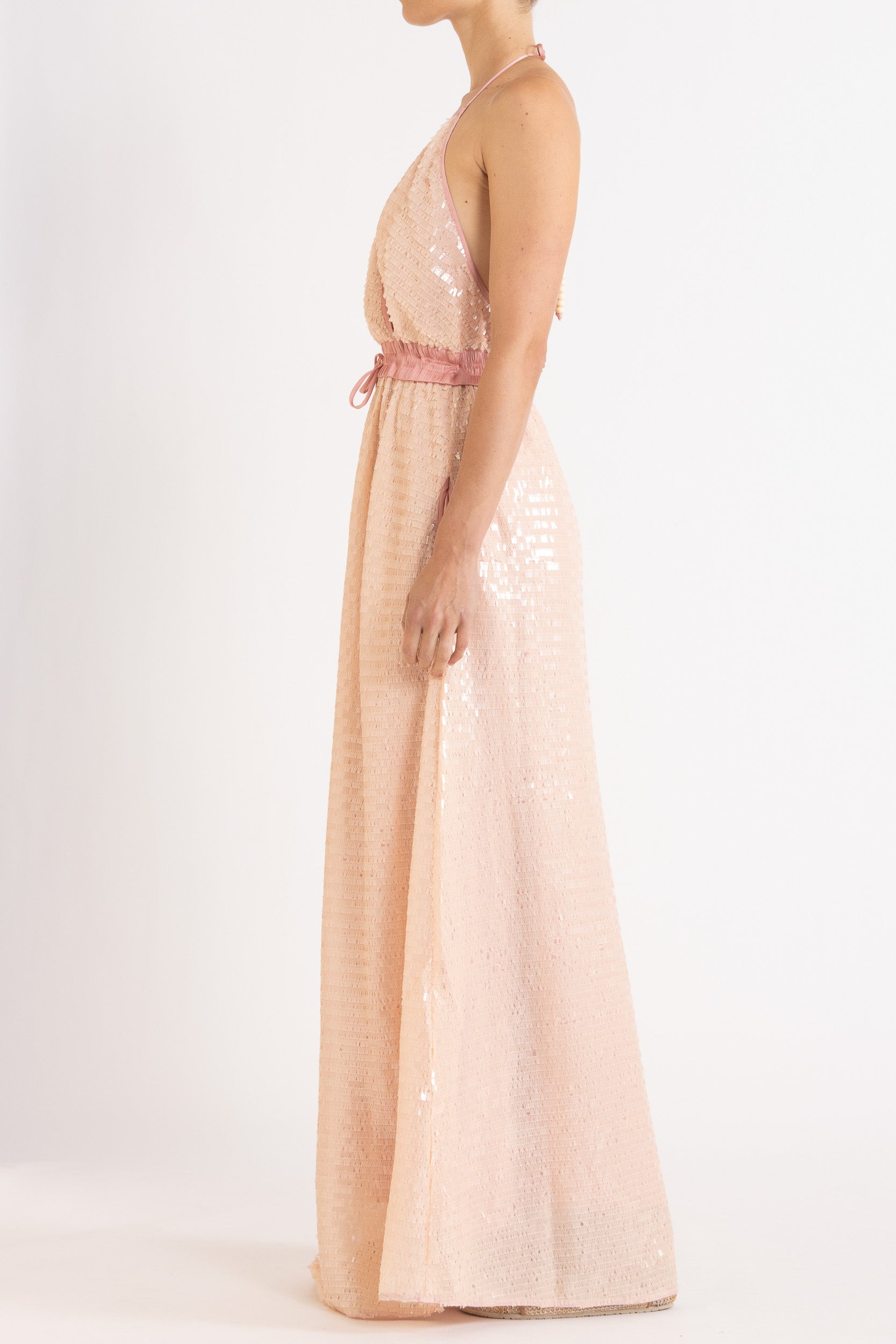 Marella Sequin Halter Neck Dress