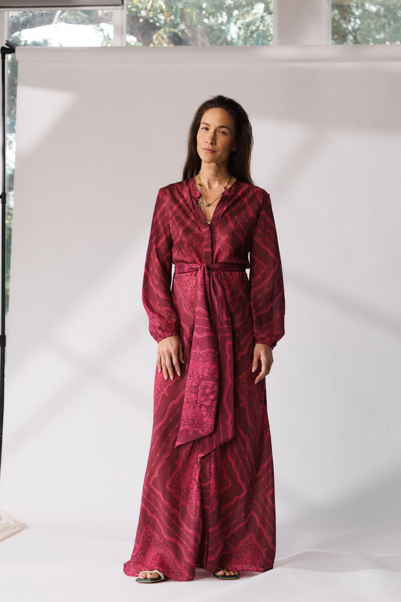 Renee Printed Silk Shirt Dress