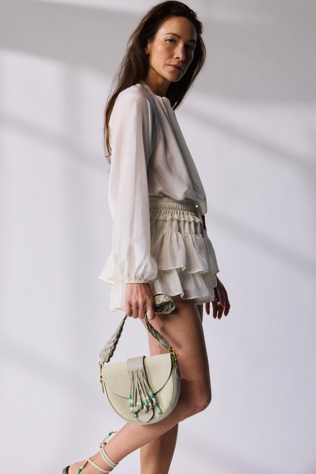 Amal Silk Habotai Frill Short