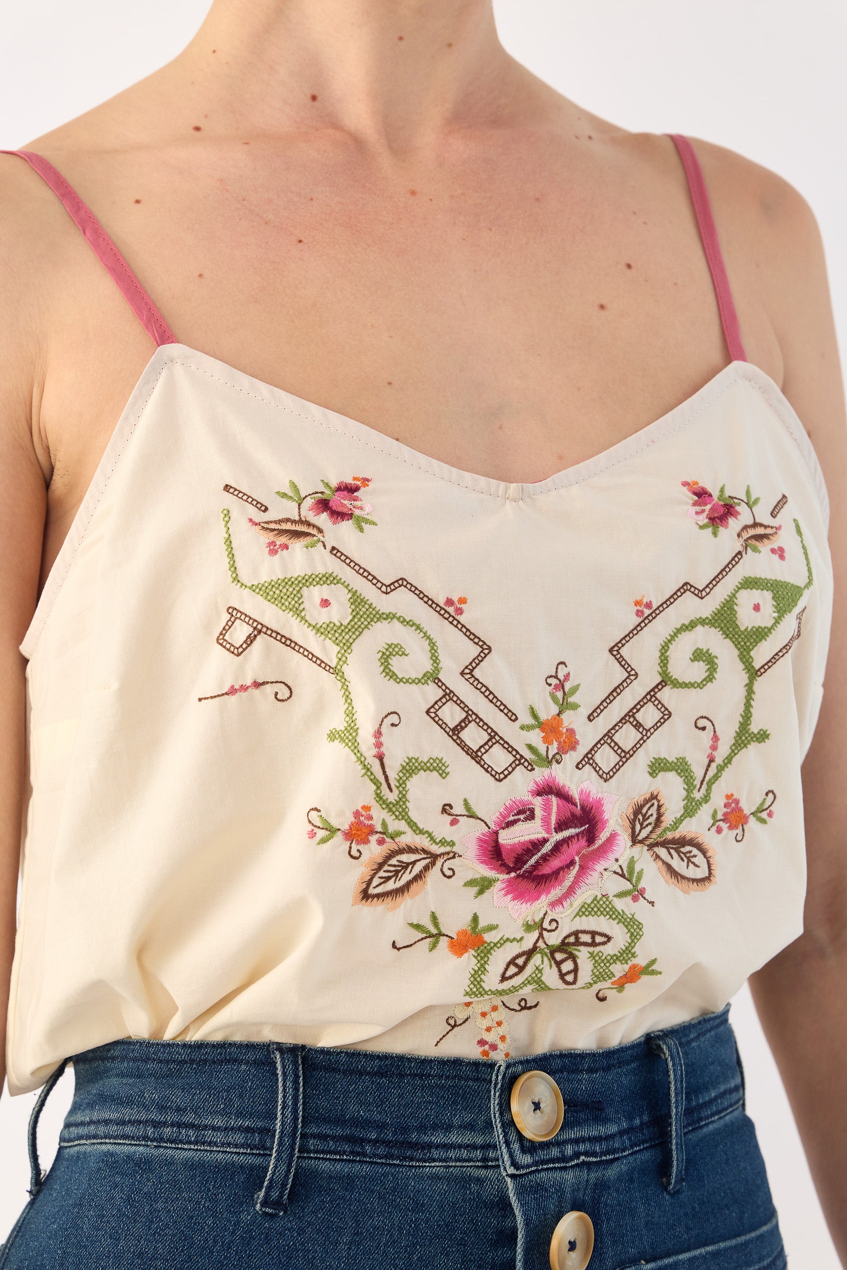 Esther Embroidered Cotton Cami