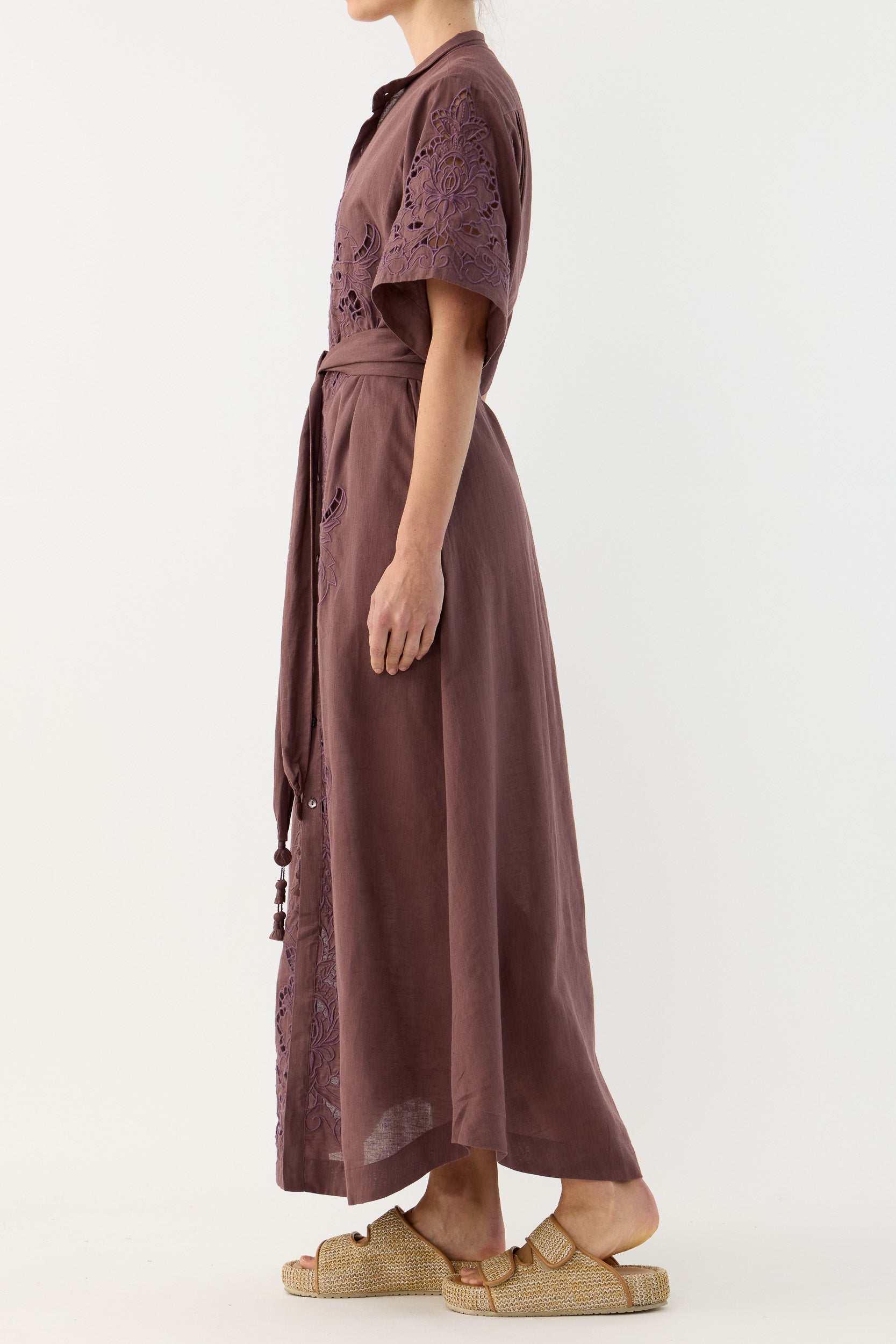 Pascal Embroidered Cutout Shirt Dress