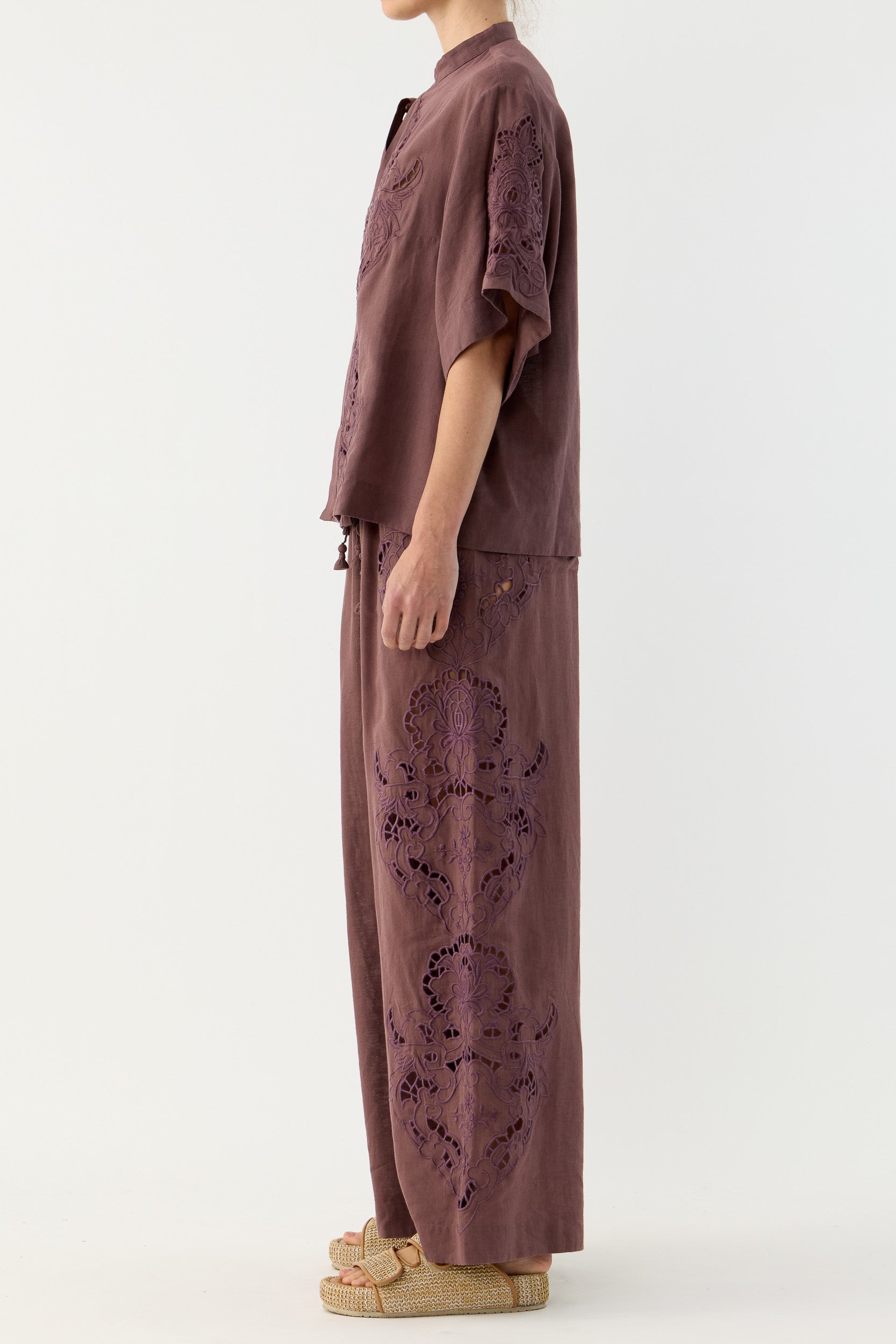 Pascal Embroidered Cutout Pant