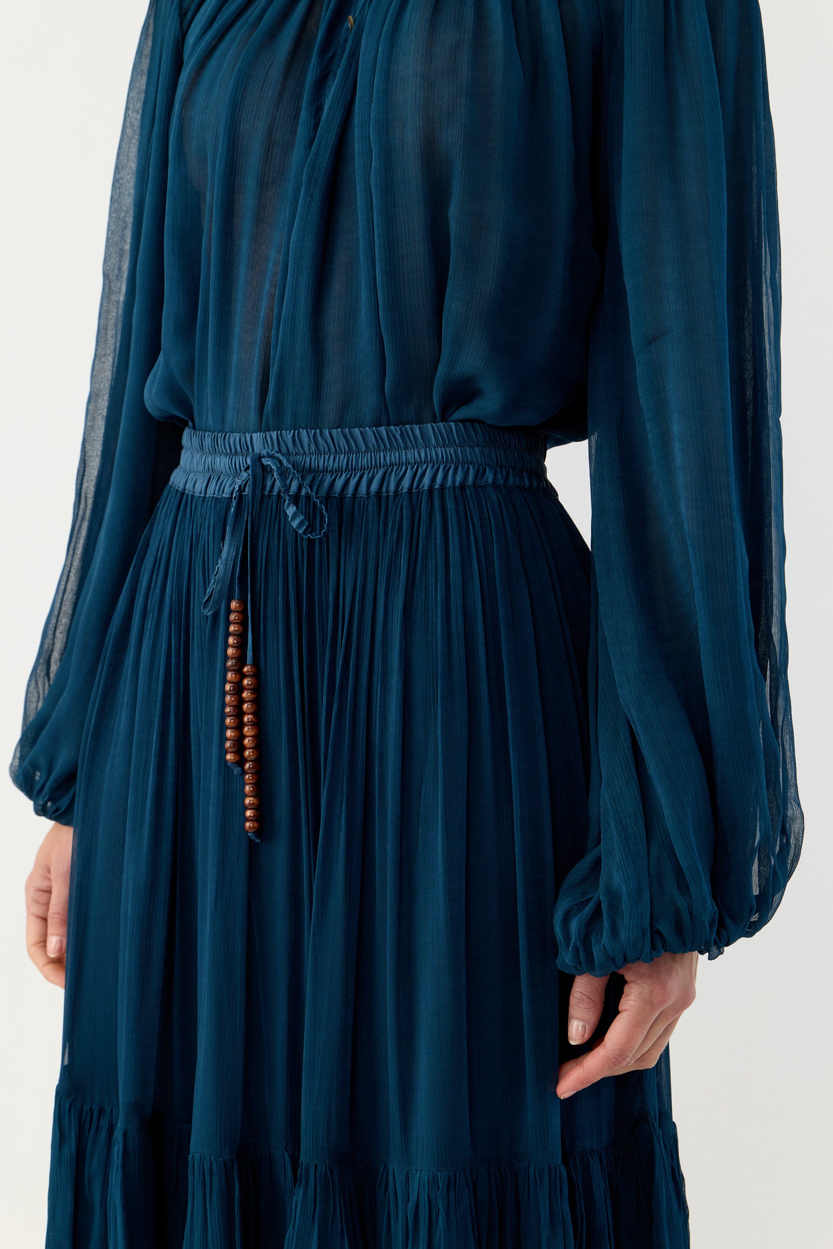 Lucinda Crinkle Chiffon Long Sleeve Top