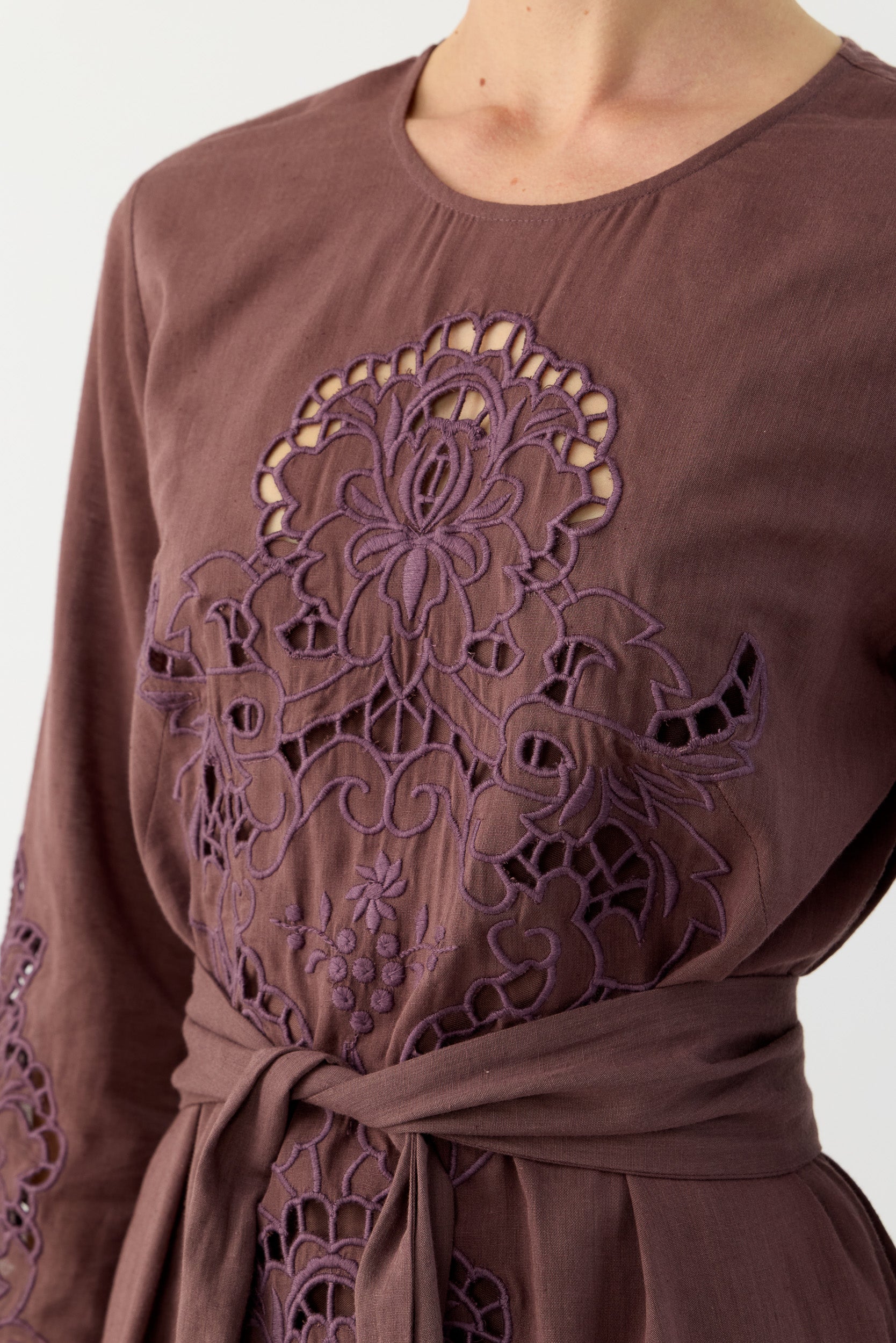 Pascal Embroidered Cutout Tunic Dress