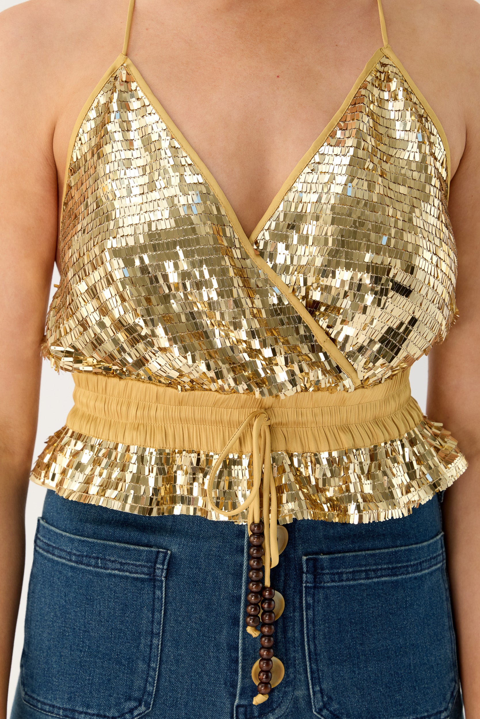 Marella Halter Neck Sequin Top