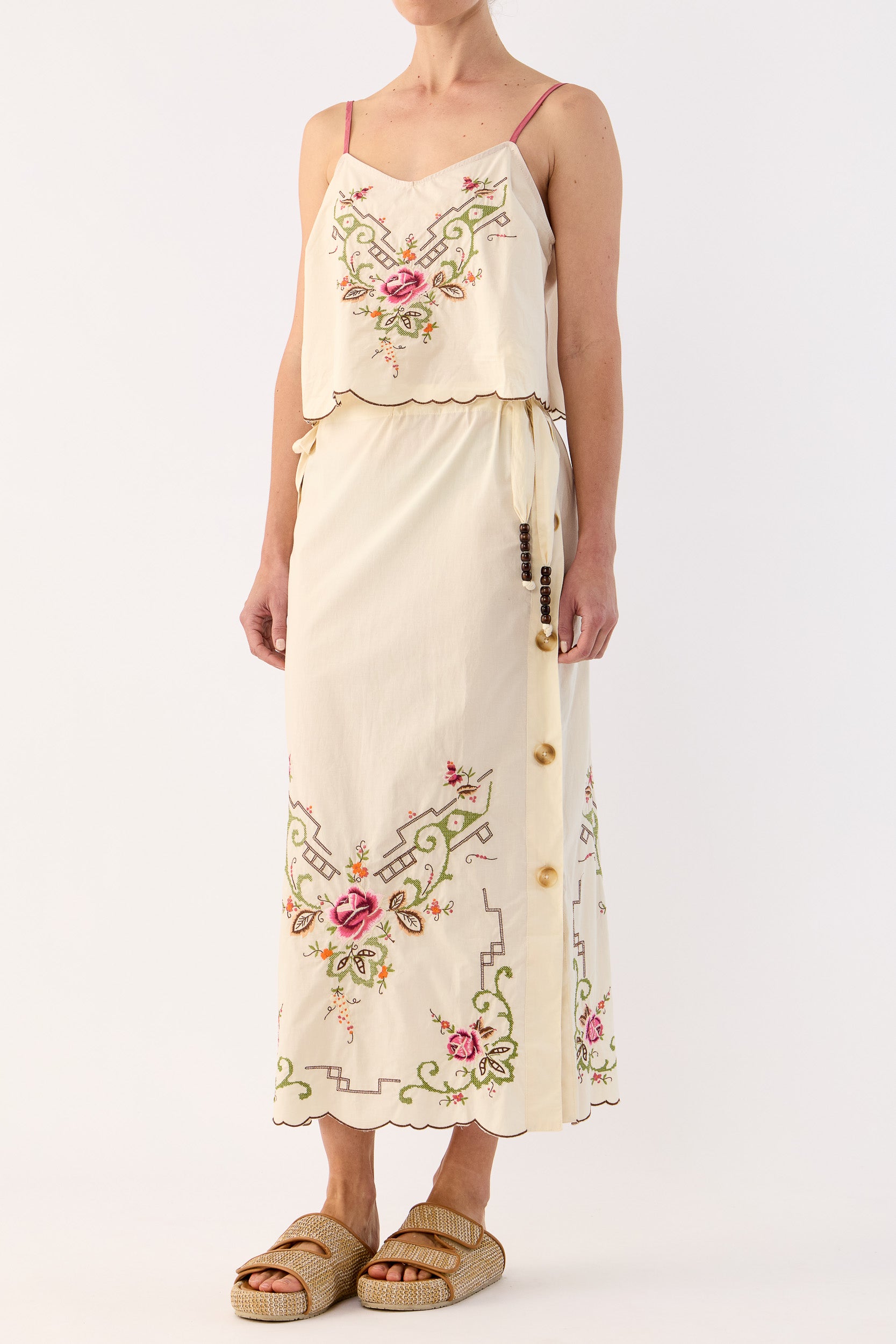 Esther Embroidered Cotton Skirt